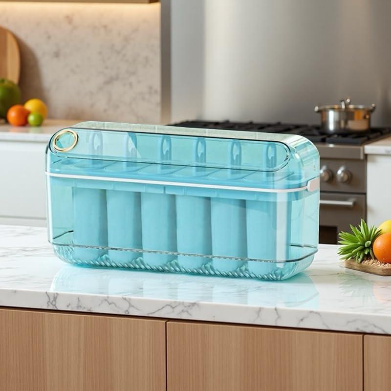 Moldes de Paletas Reutilizables 6 Cavidades Azul - PET Seguro