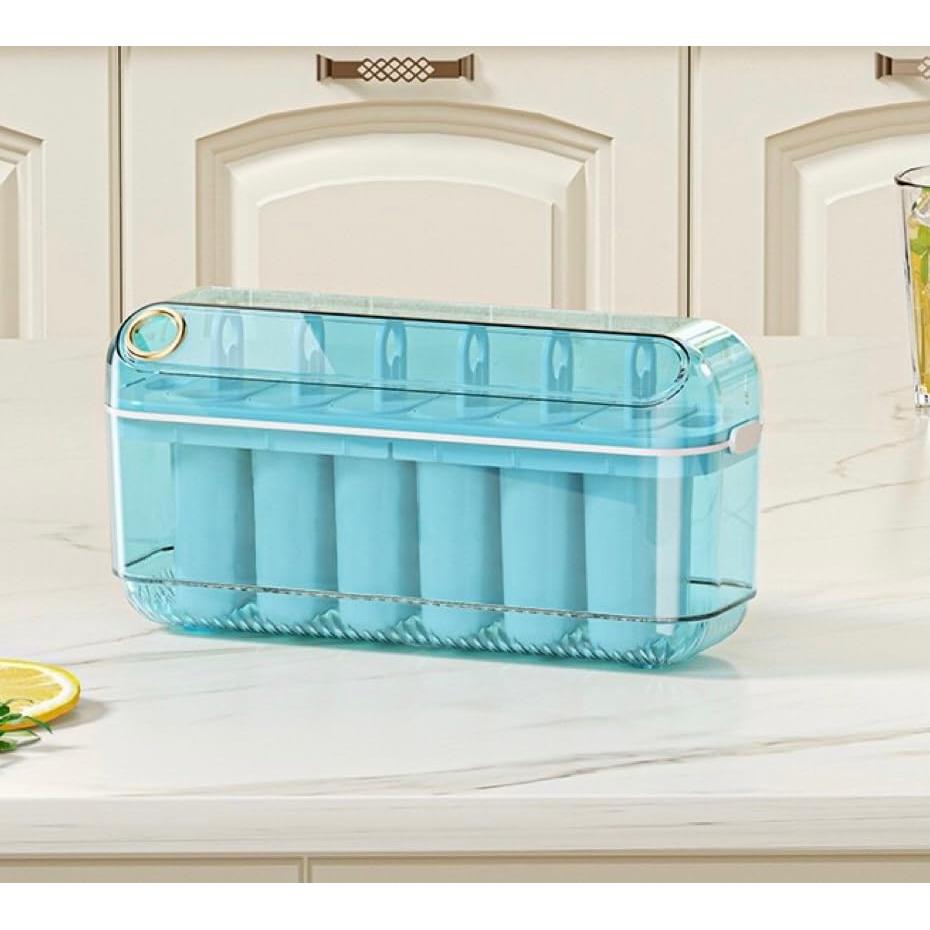 Moldes de Paletas Reutilizables 6 Cavidades Azul - PET Seguro