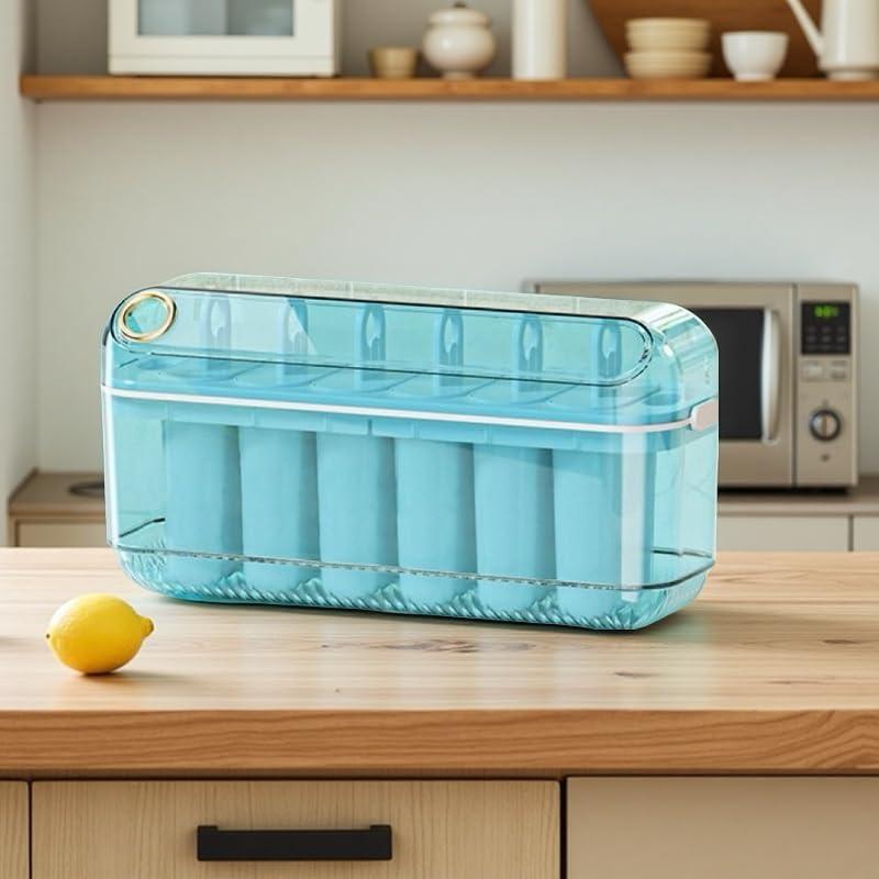 Moldes de Paletas Reutilizables 6 Cavidades Azul - PET Seguro