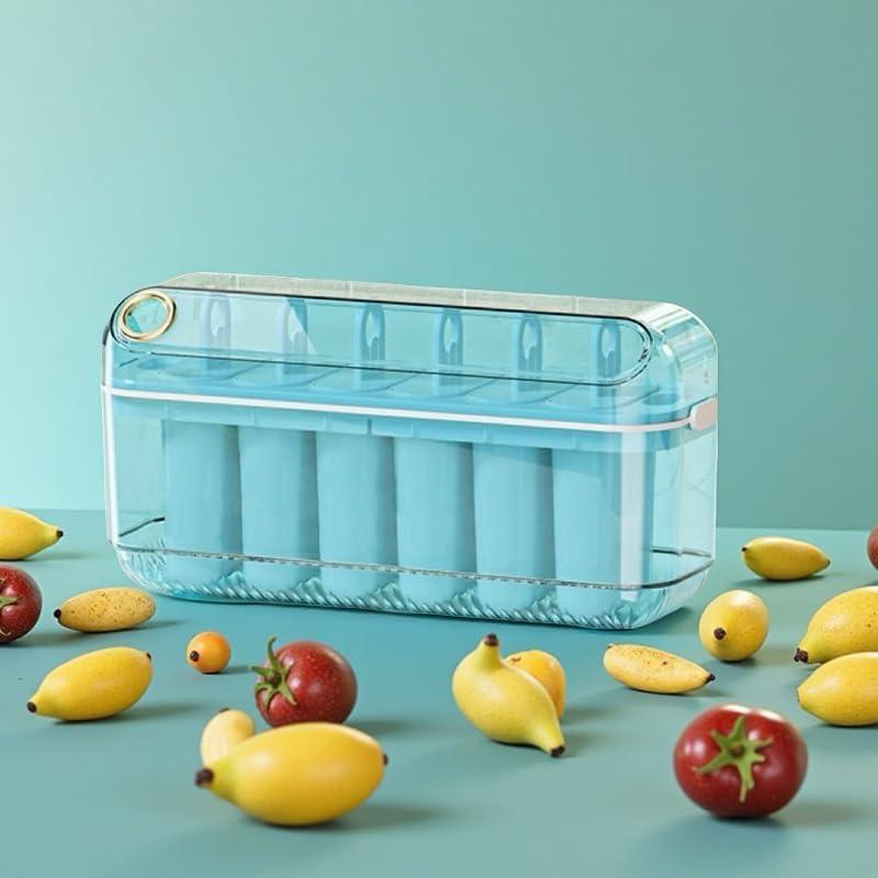 Moldes de Paletas Reutilizables 6 Cavidades Azul - PET Seguro