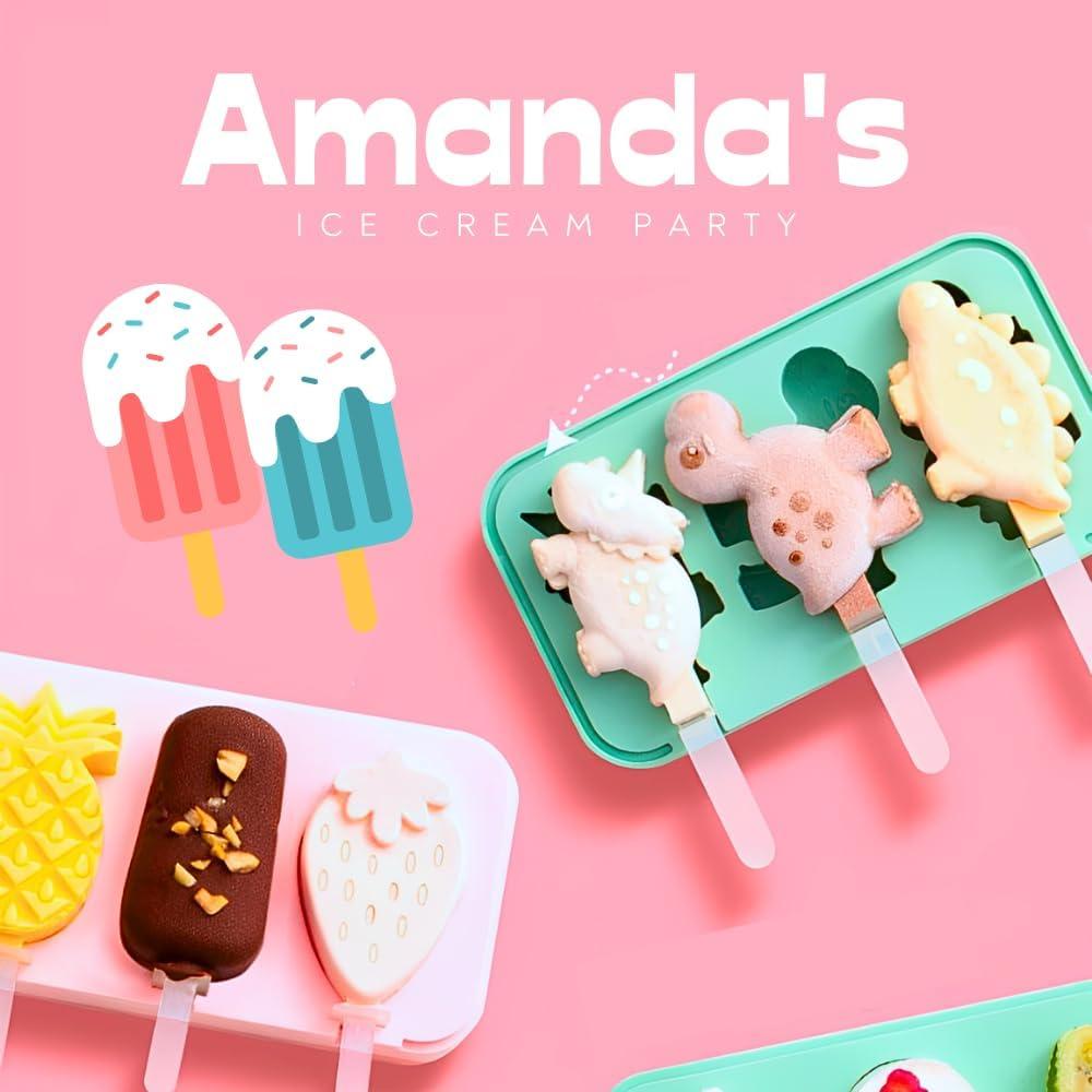 Molde de Paletas de Silicona Dinosaurio KAISHANE 20.1x10.9cm