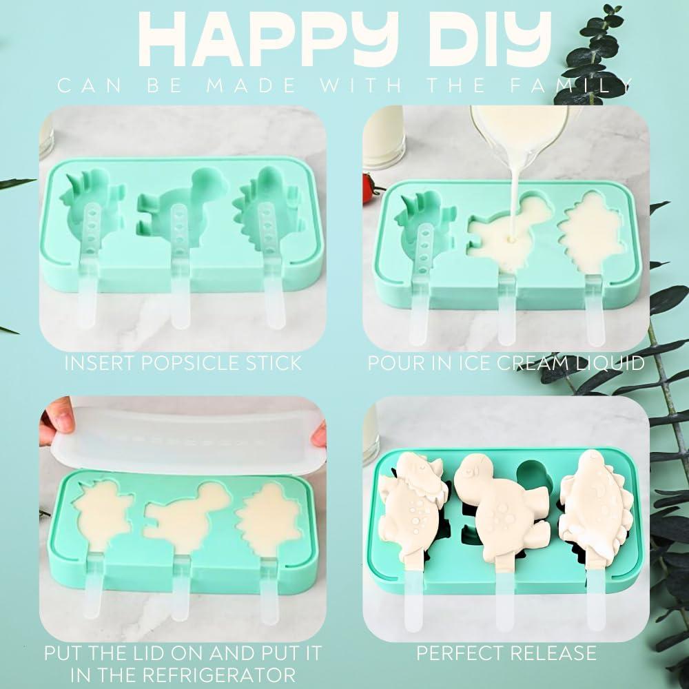 Molde de Paletas de Silicona Dinosaurio KAISHANE 20.1x10.9cm