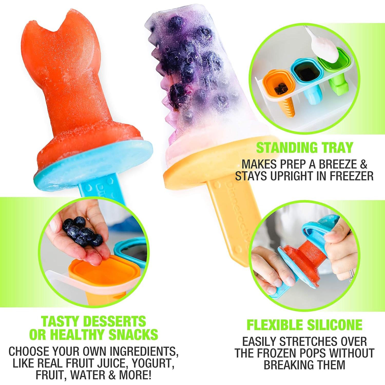 Moldes de Paletas Dinneractive - Set de 3 Silicona Herramientas