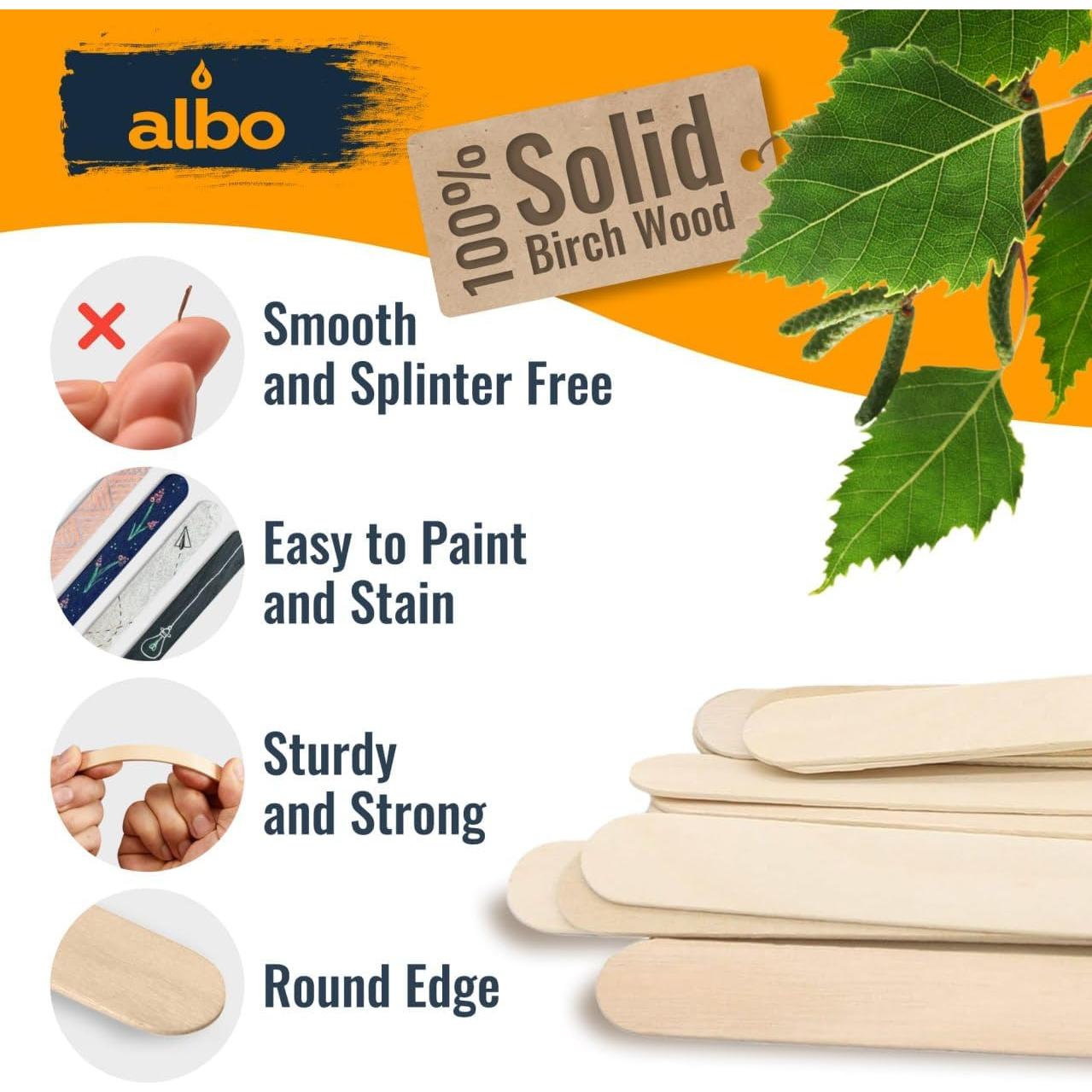 Palitos de Madera para Helados Albo 1000 Pcs 11.43 cm