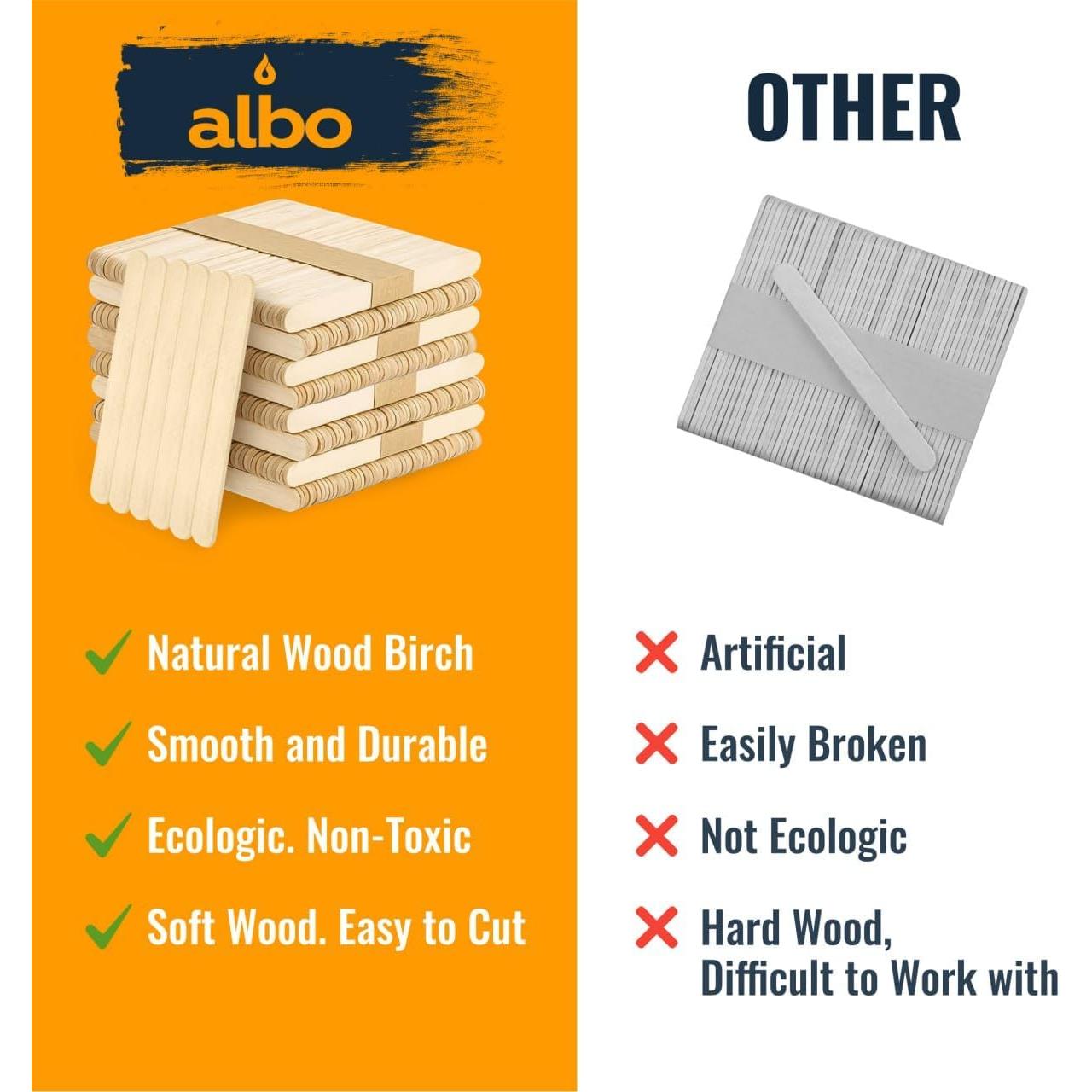 Palitos de Madera para Helados Albo 1000 Pcs 11.43 cm