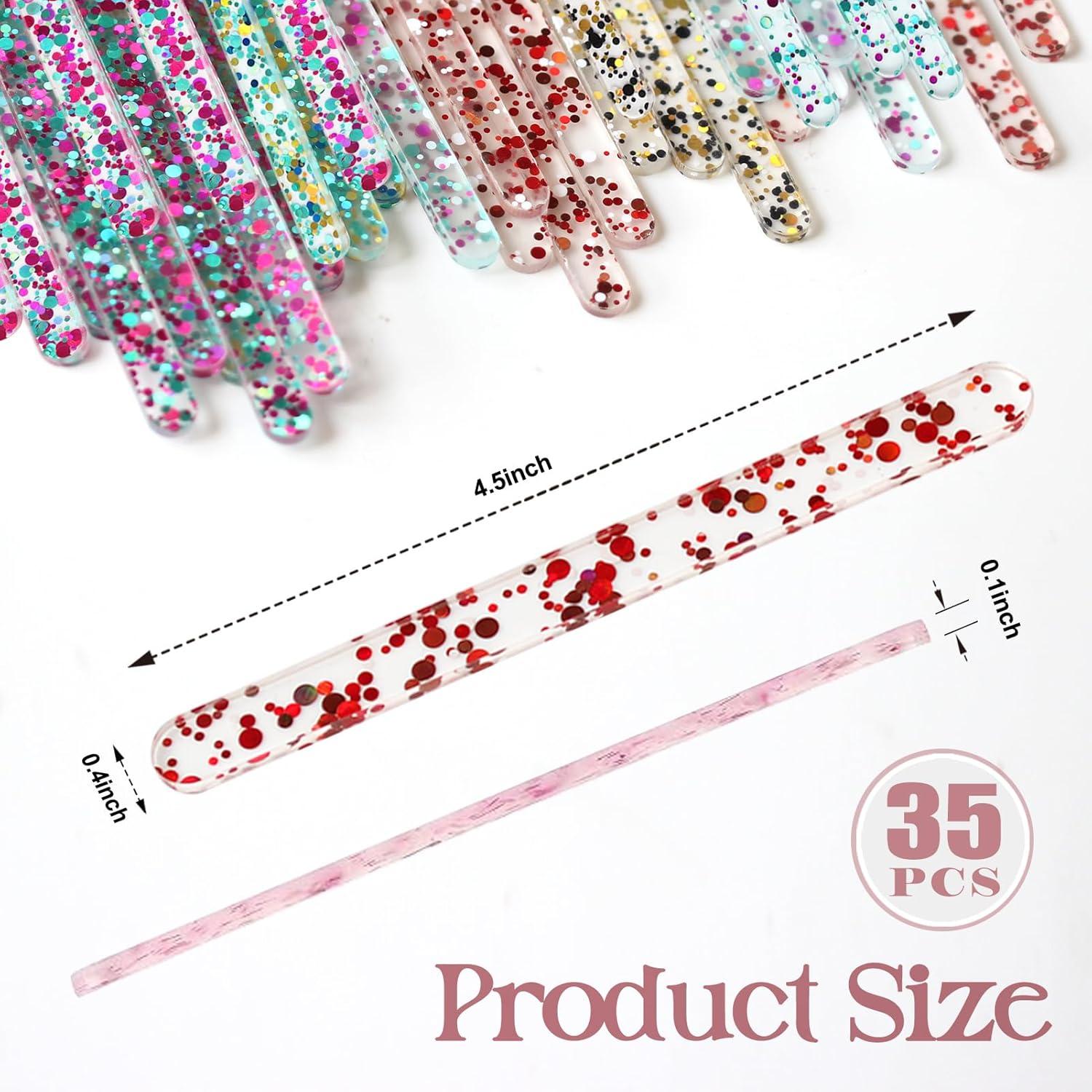 35 Palitos de Acrílico Reutilizables para Paletas - KEHHVCY