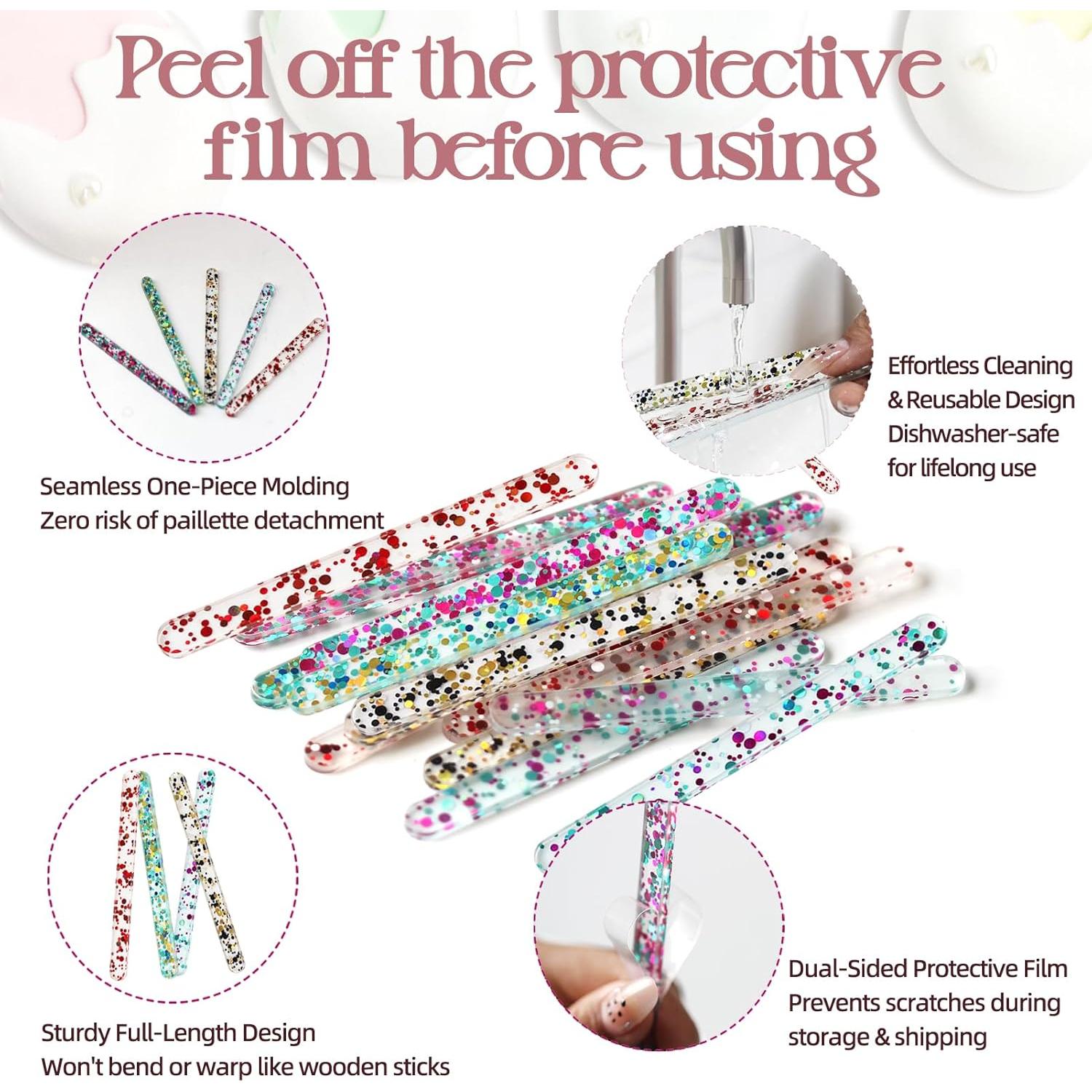 35 Palitos de Acrílico Reutilizables para Paletas - KEHHVCY