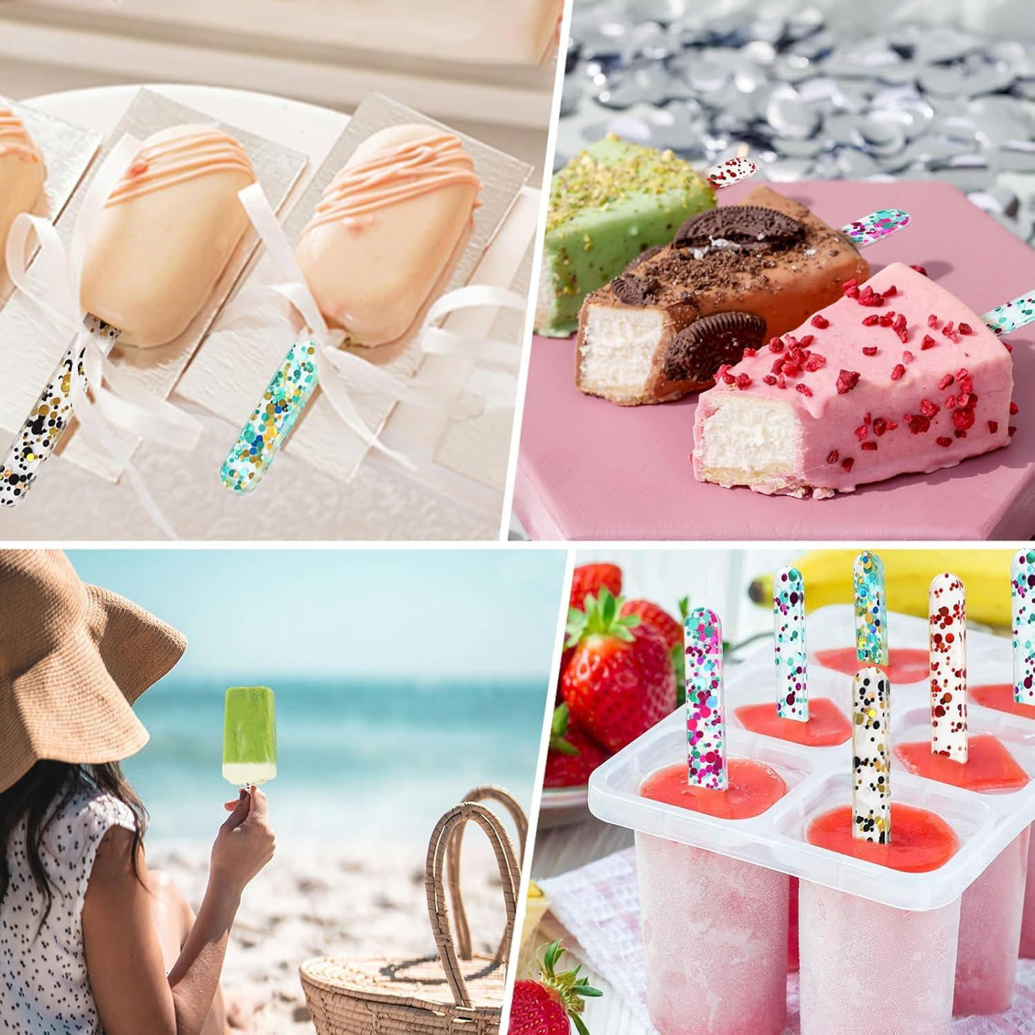 35 Palitos de Acrílico Reutilizables para Paletas - KEHHVCY