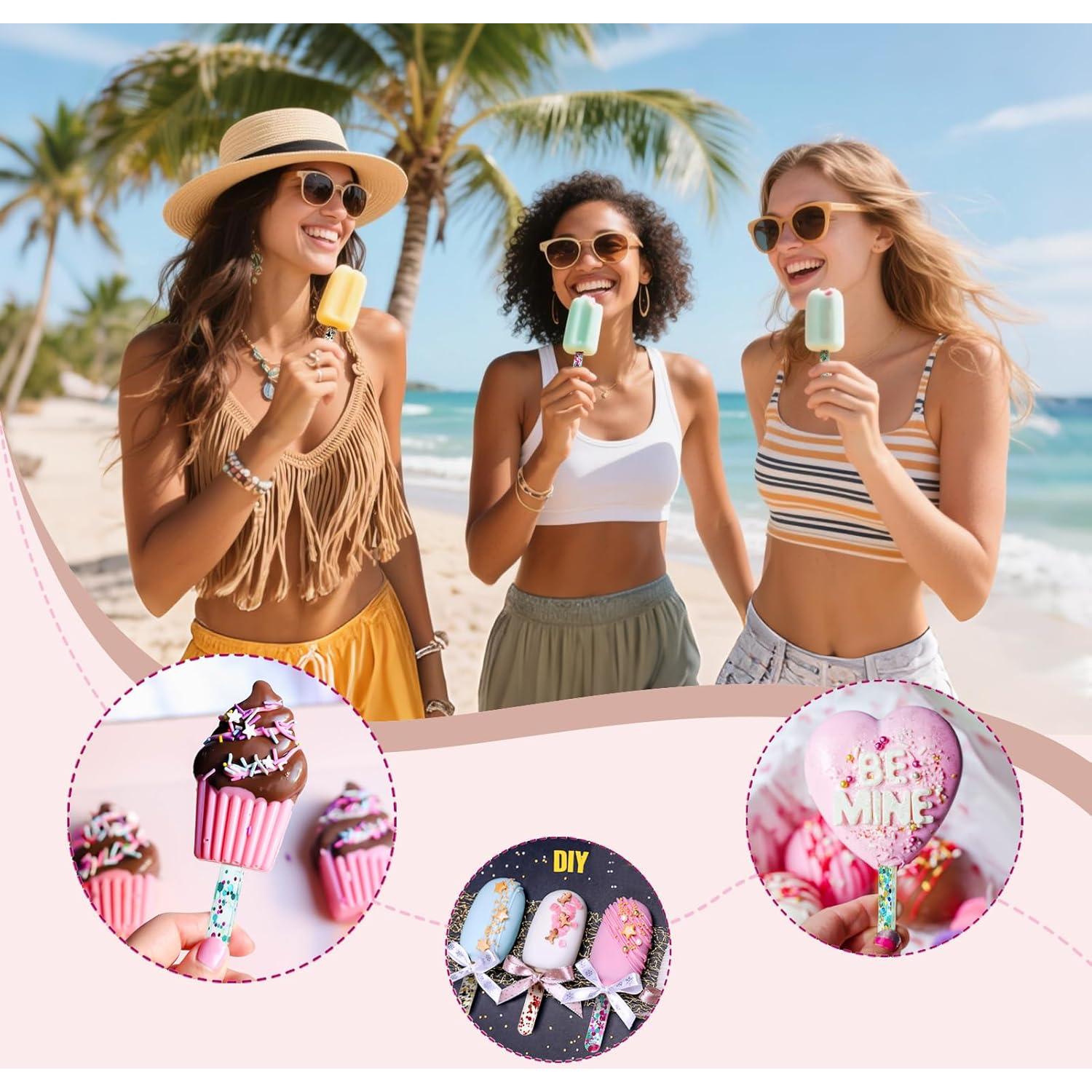 35 Palitos de Acrílico Reutilizables para Paletas - KEHHVCY