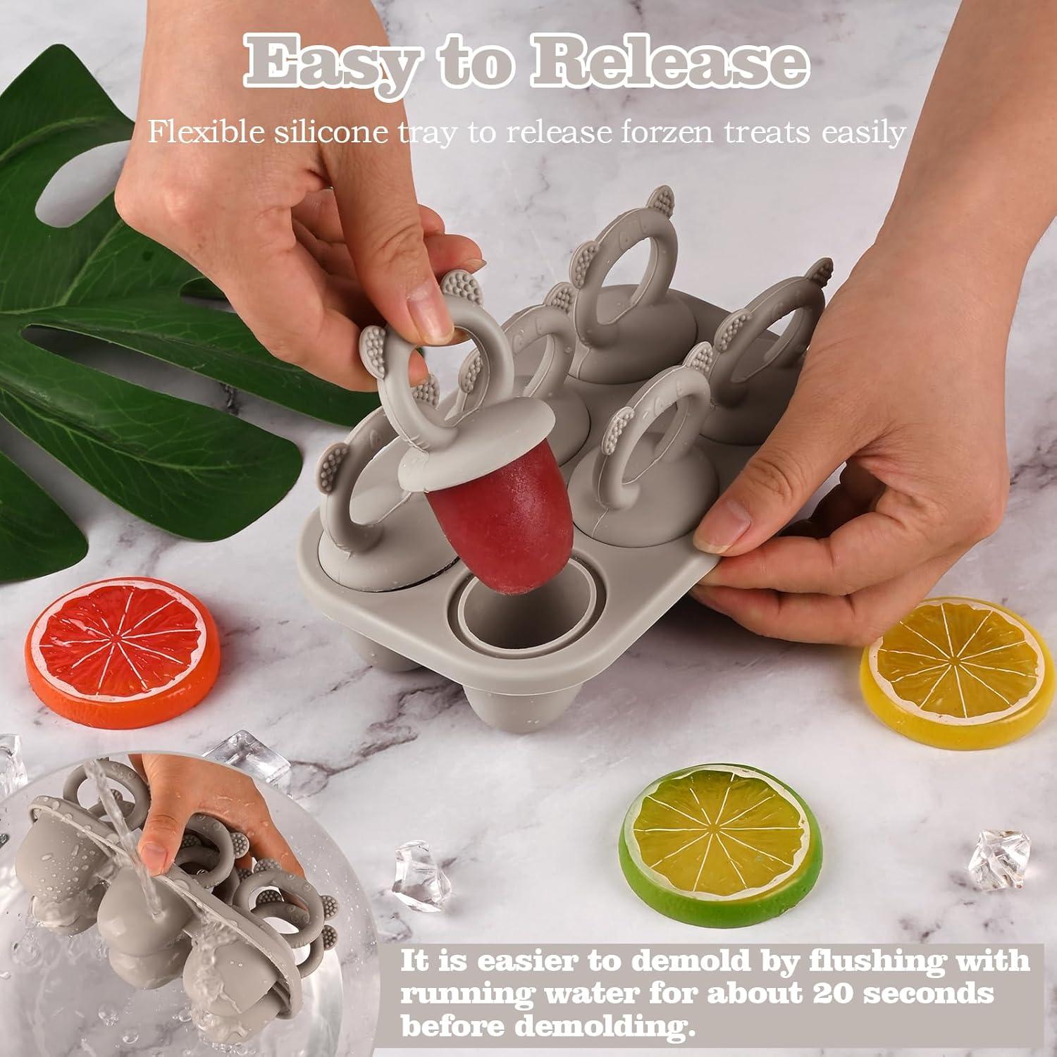 Moukiween Moldes de Paletas para Bebés - Silicona Gris 16x4cm