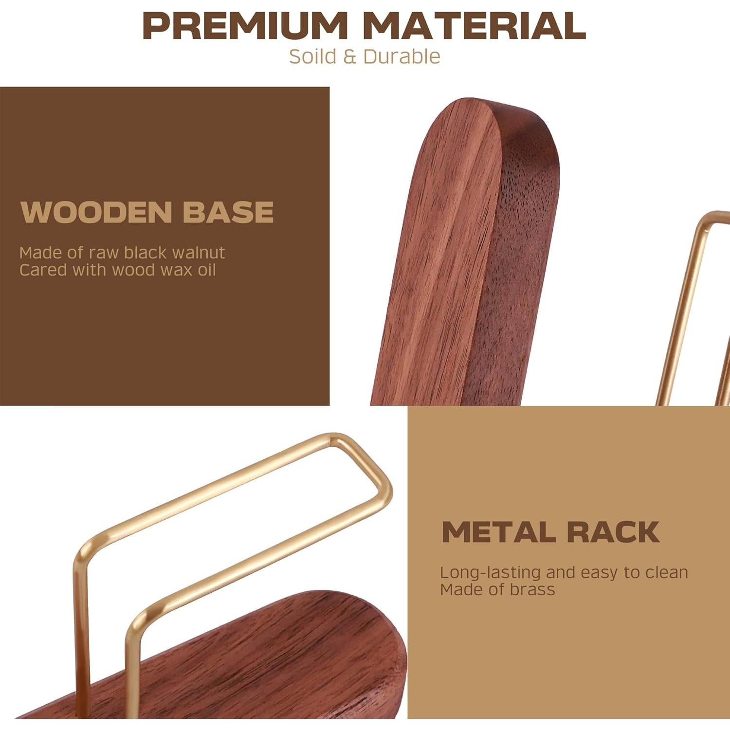 Soporte para Filtros de Café PUNNIO de Nogal y Latón, 1 Unidad