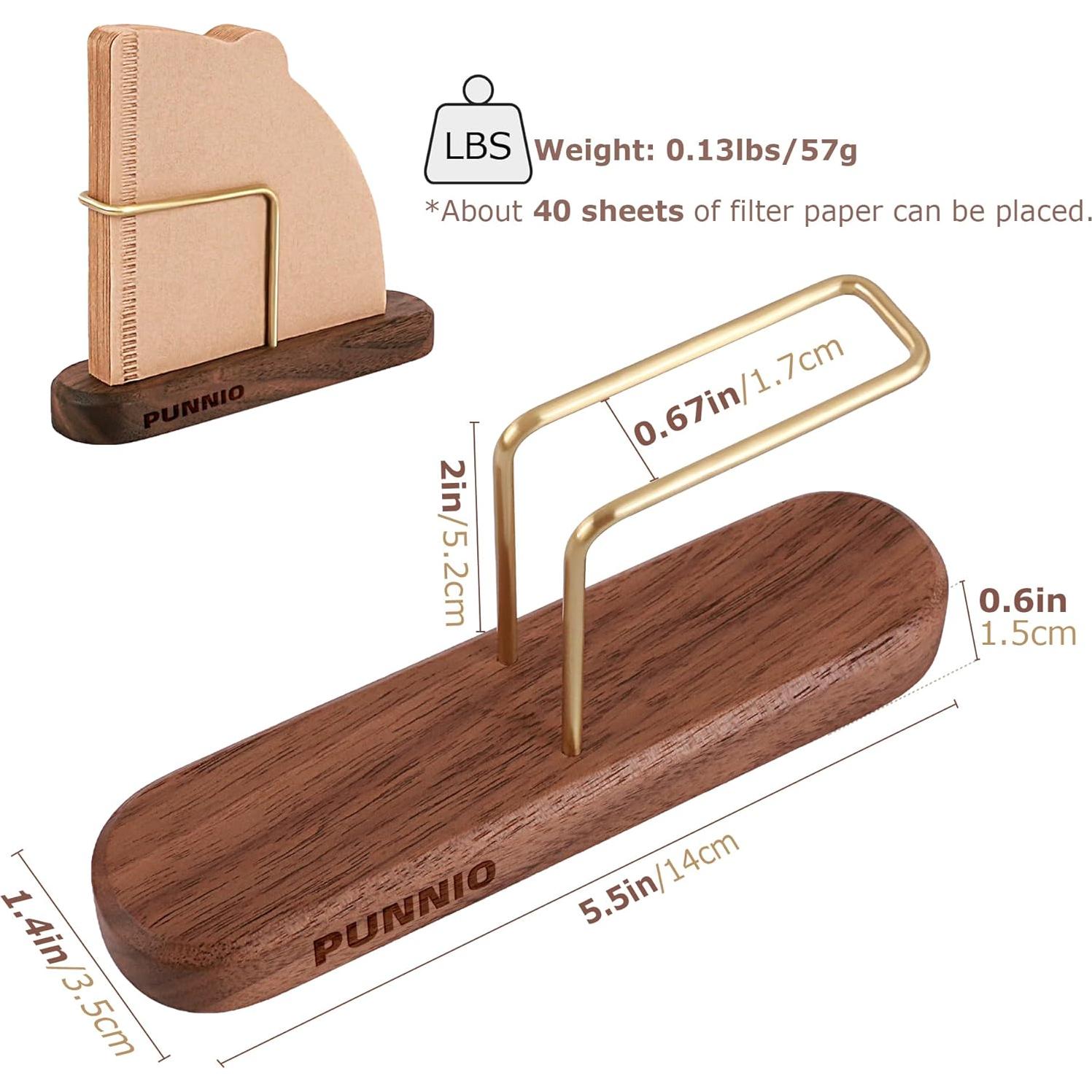 Soporte para Filtros de Café PUNNIO de Nogal y Latón, 1 Unidad