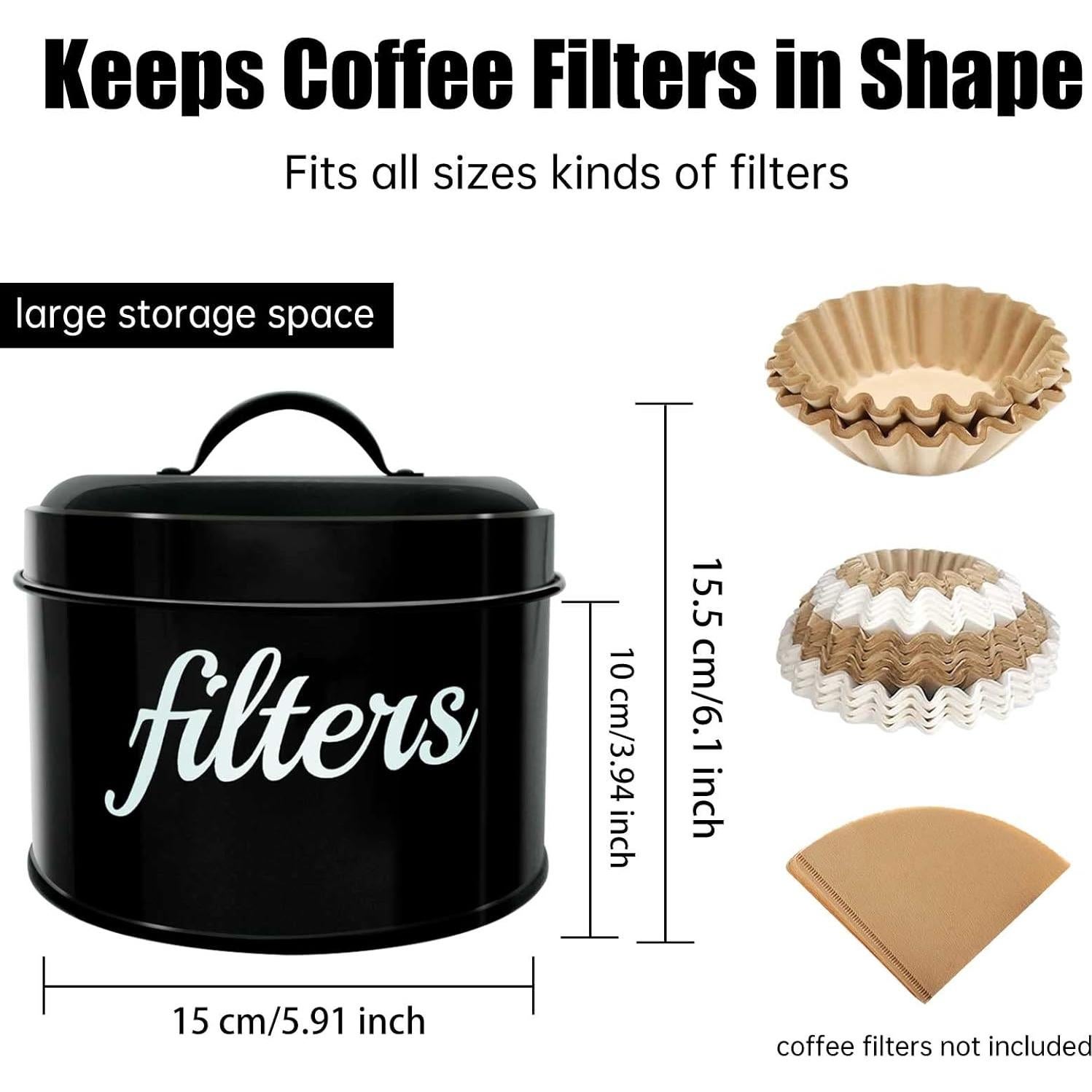 Soporte para Filtros de Café Blanco ANYI 15cm con Tapa