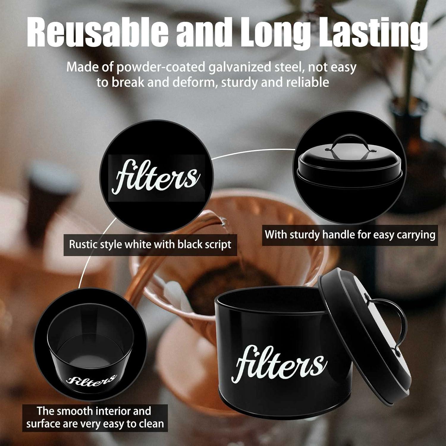 Soporte para Filtros de Café Blanco ANYI 15cm con Tapa