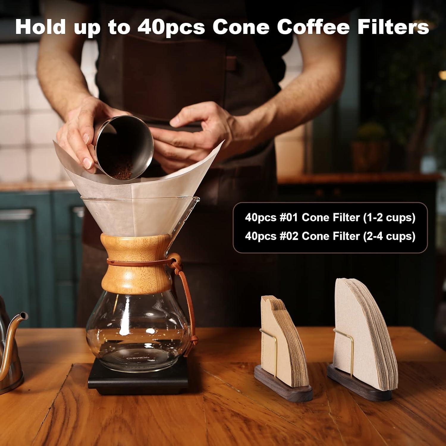 Soporte para Filtros de Café Jumperlay de Nogal y Latón