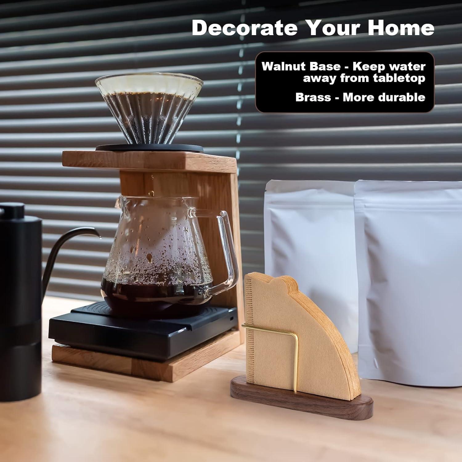 Soporte para Filtros de Café Jumperlay de Nogal y Latón