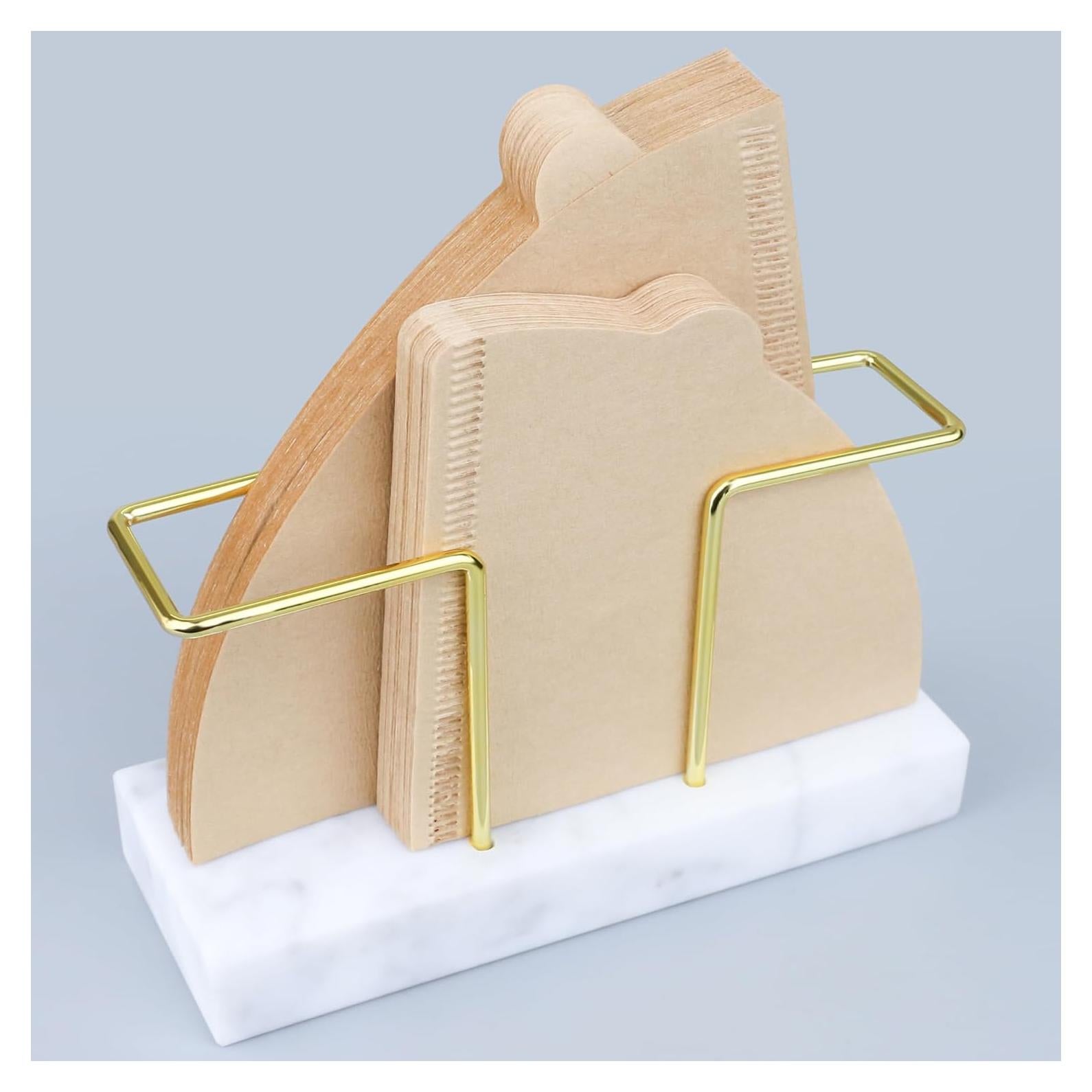Soporte para Filtros de Café PUNNIO de Mármol Blanco y Latón