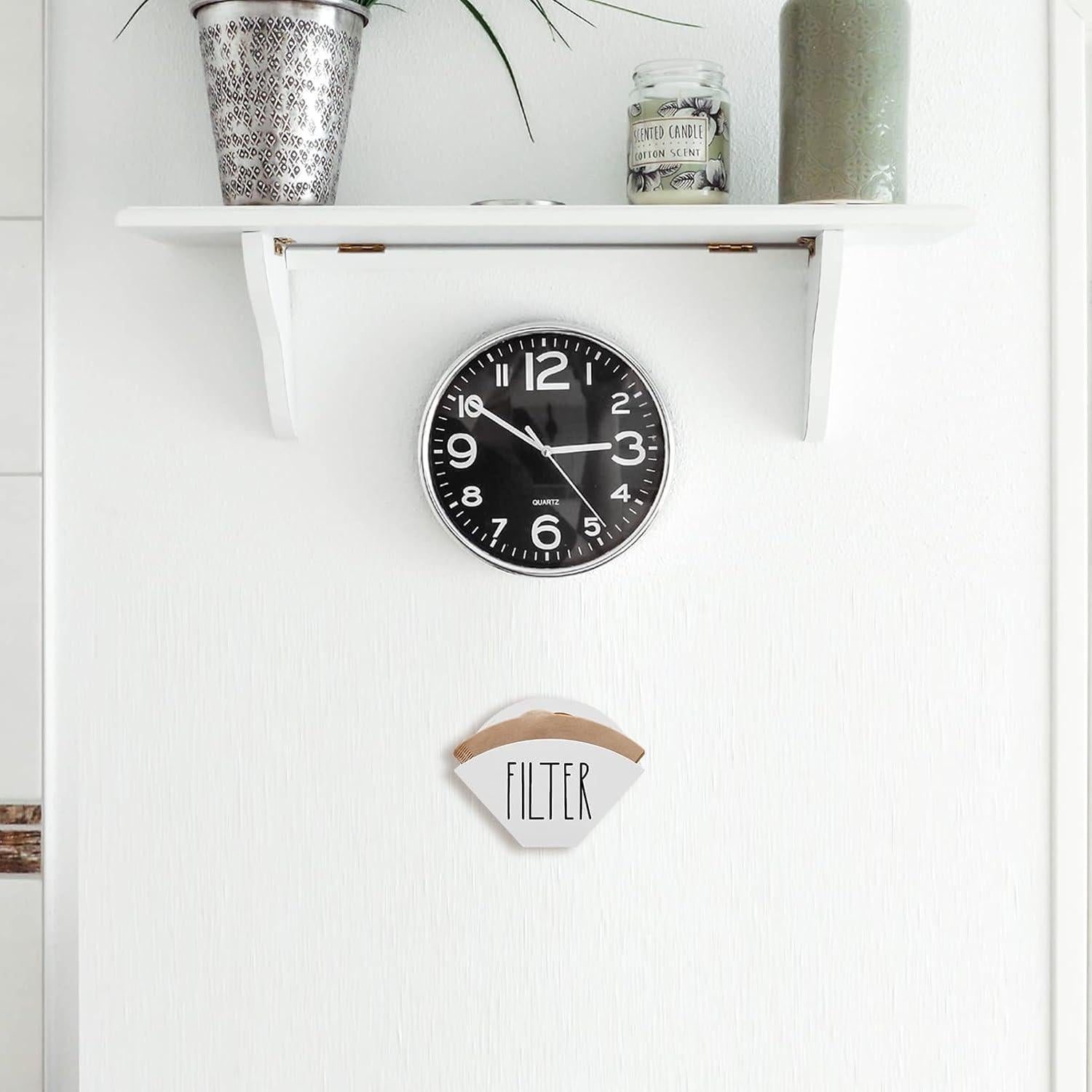 Soporte de Filtros de Café de Madera Blanco Estilo Granja
