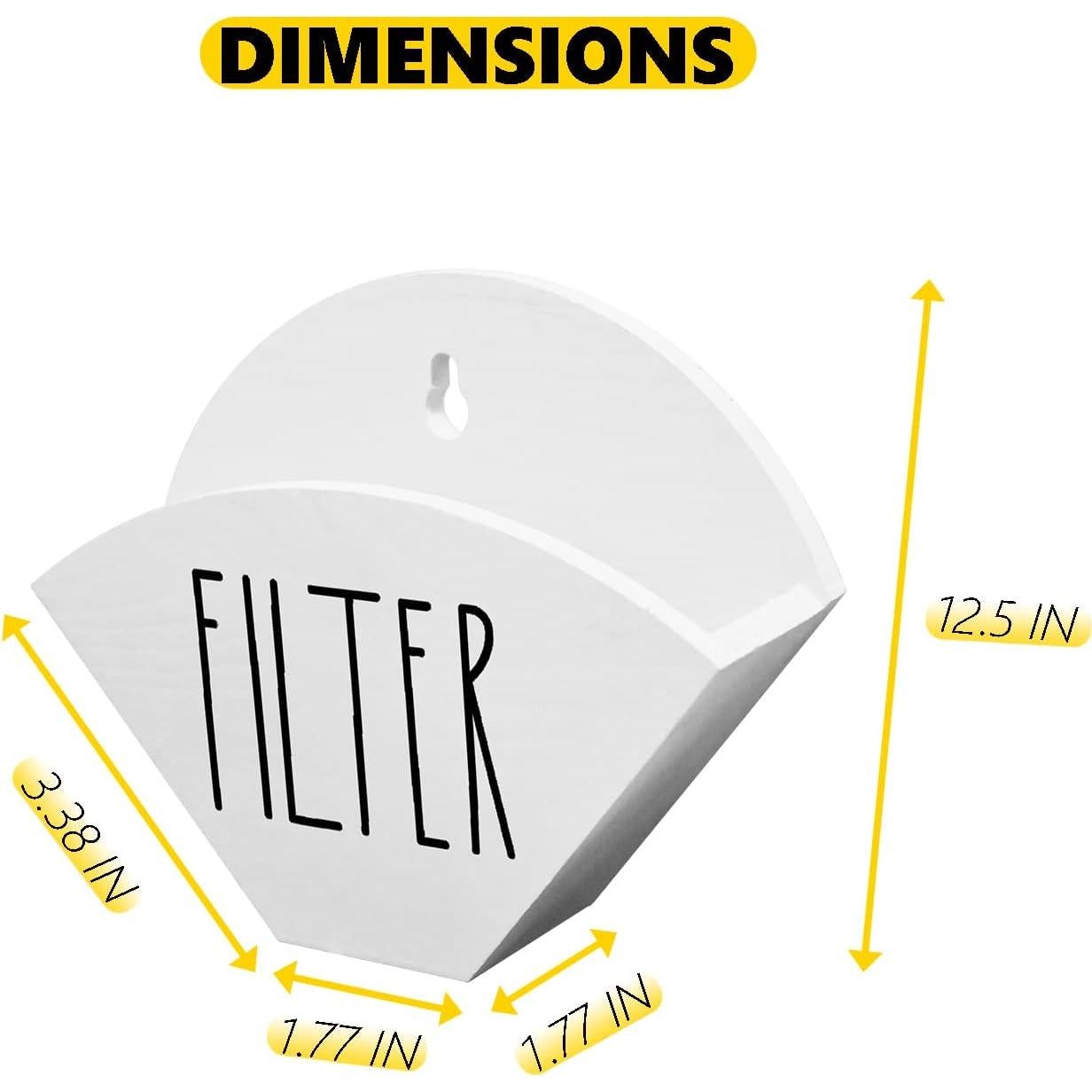 Soporte de Filtros de Café de Madera Blanco Estilo Granja