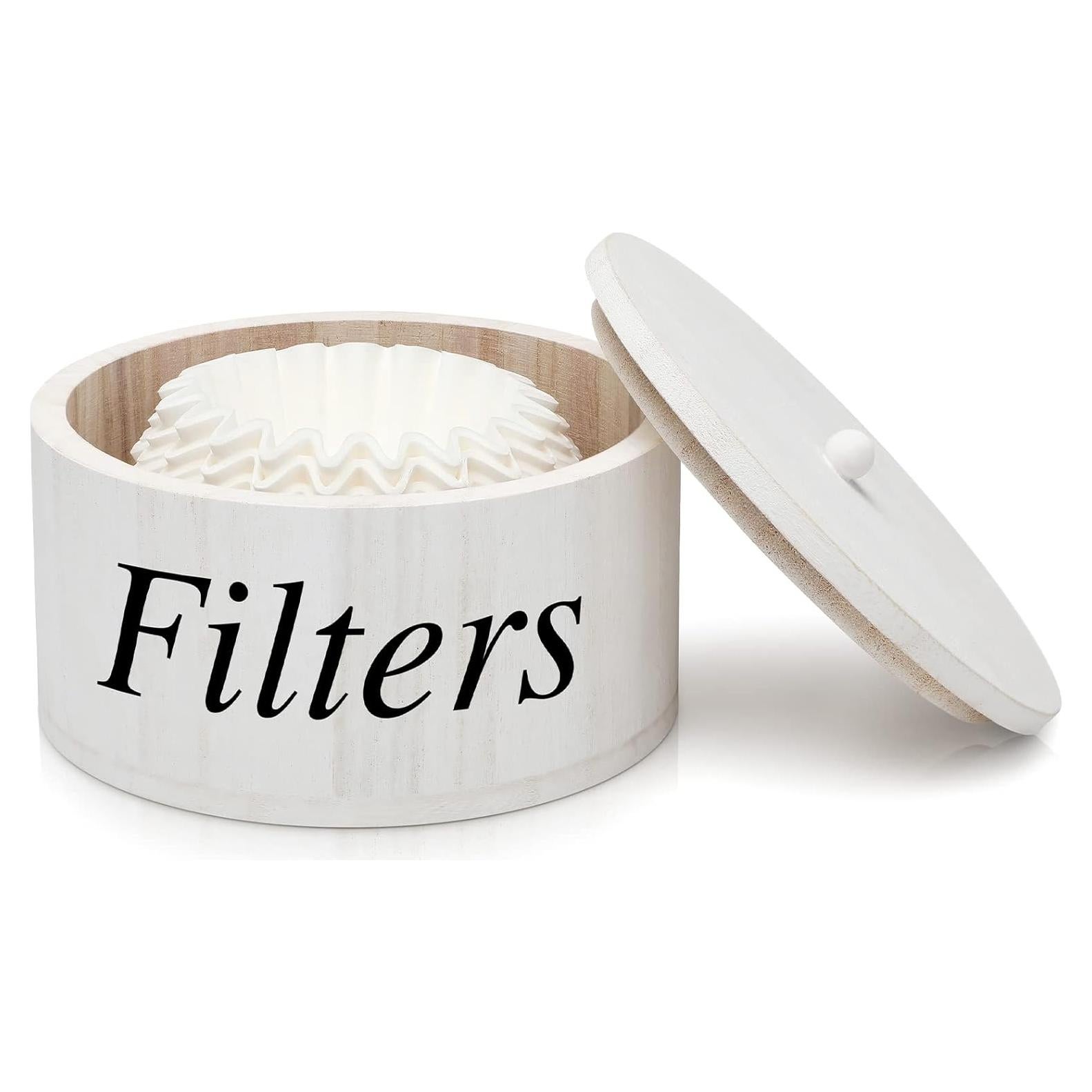 Soporte para Filtros de Café Chunful de Madera Blanco 15x9 cm