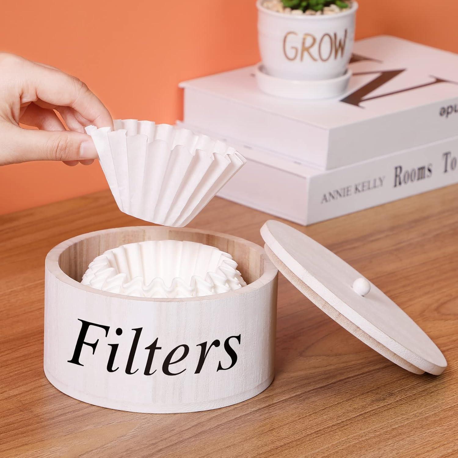 Soporte para Filtros de Café Chunful de Madera Blanco 15x9 cm