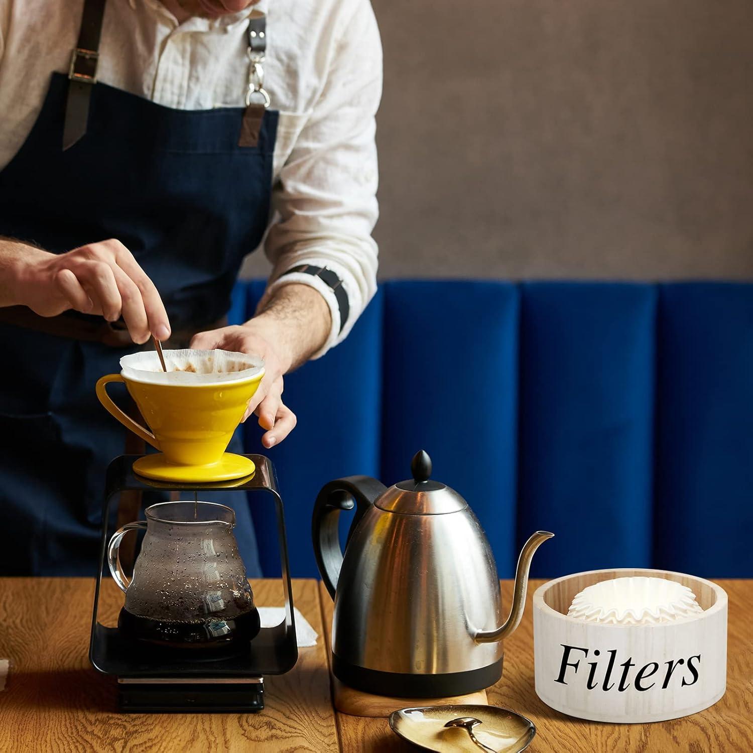 Soporte para Filtros de Café Chunful de Madera Blanco 15x9 cm