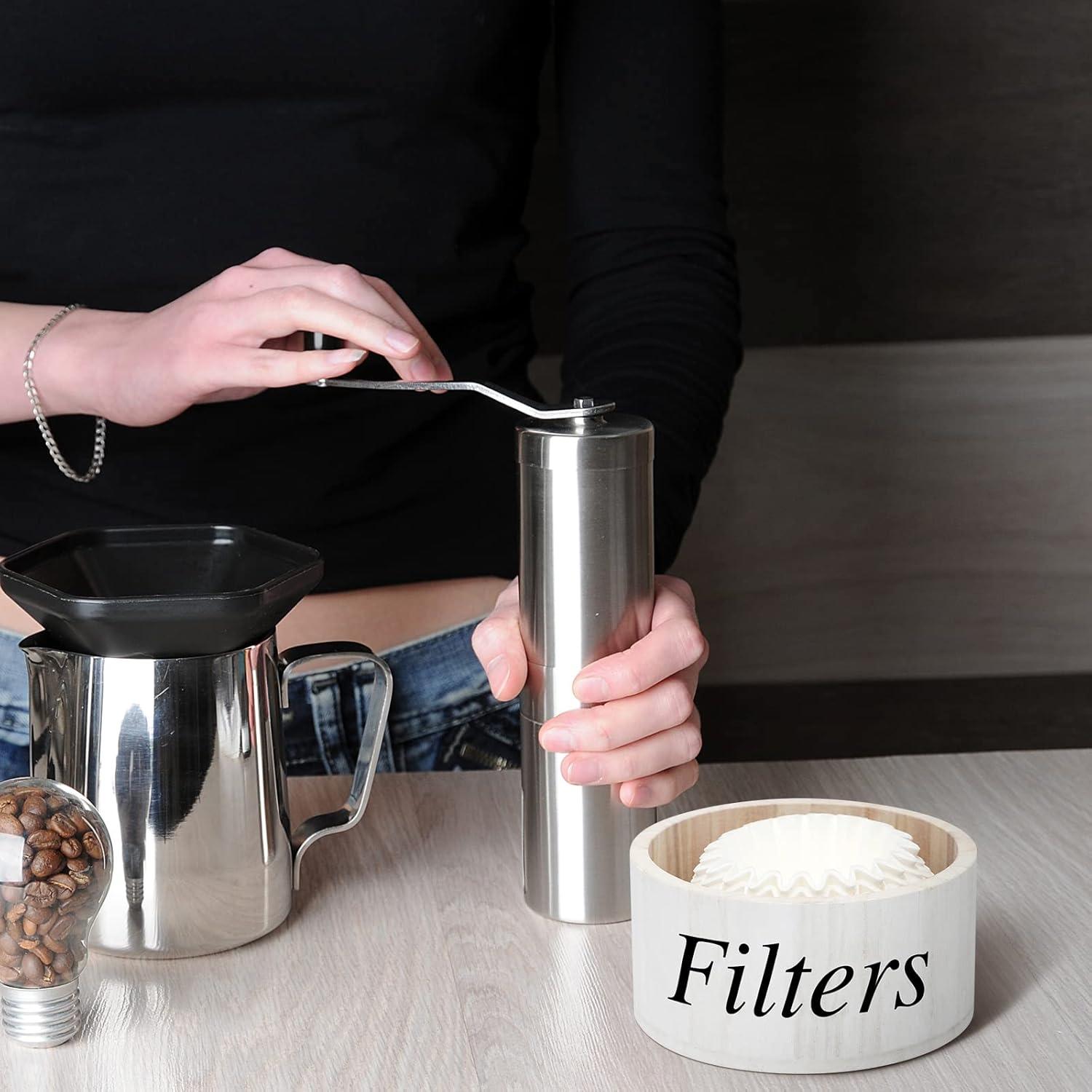 Soporte para Filtros de Café Chunful de Madera Blanco 15x9 cm