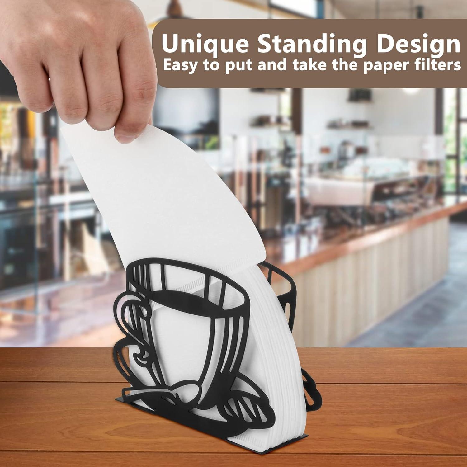 Soporte para Filtros de Café Homakover Metal Negro 13x10x4cm