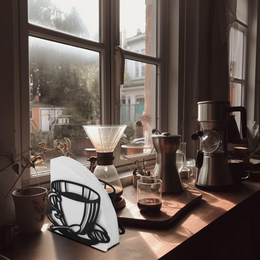 Soporte para Filtros de Café Homakover Metal Negro 13x10x4cm