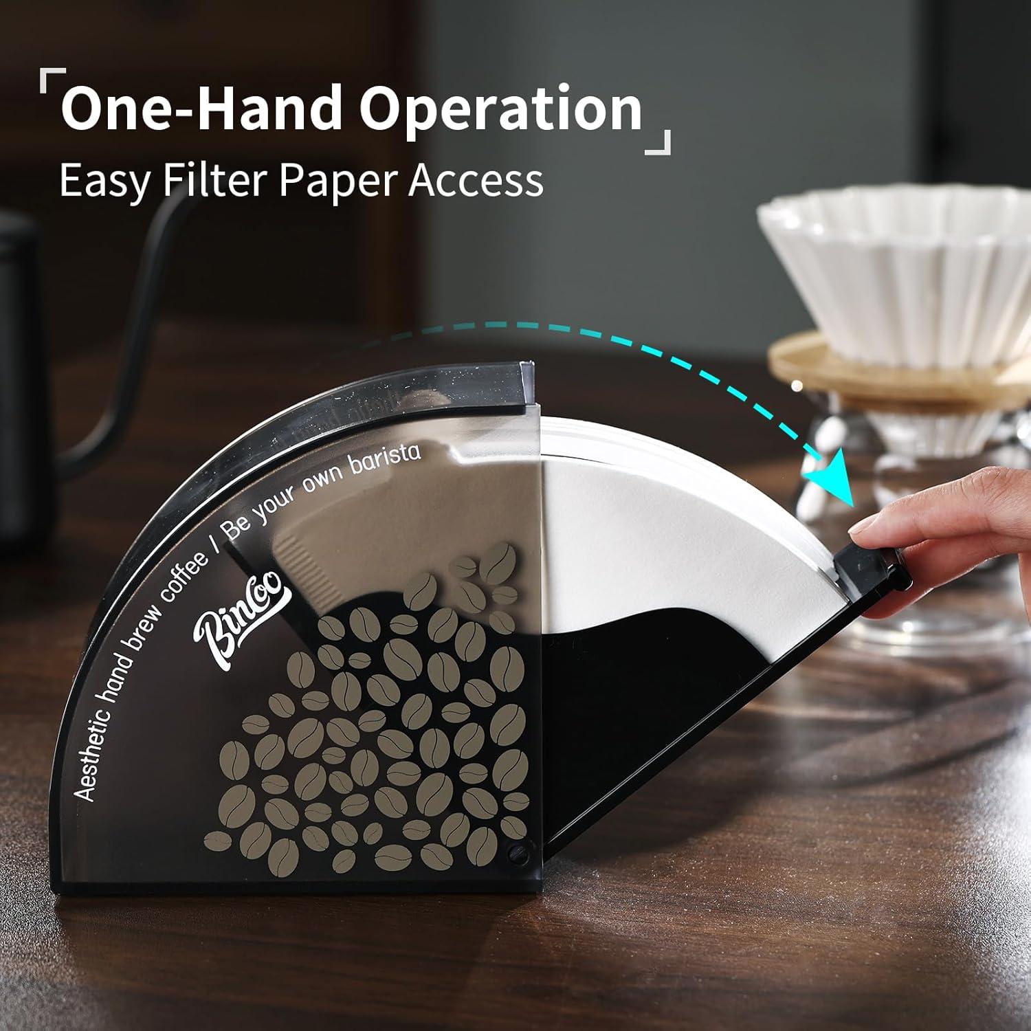 Soporte para Filtros de Café Bincoo + 50 Filtros Papel V02