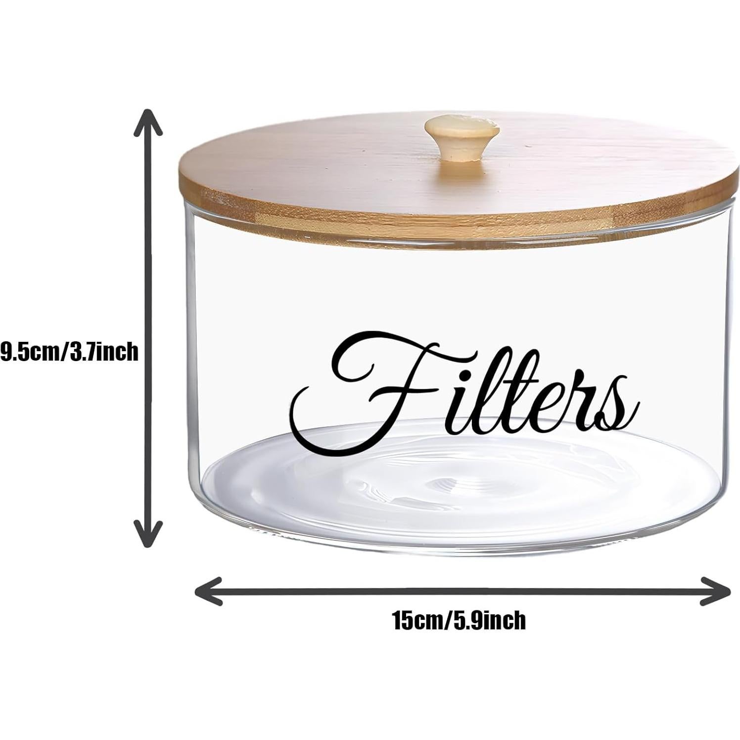 Soporte para Filtros de Café Klmnop de Vidrio con Tapa de Bambú