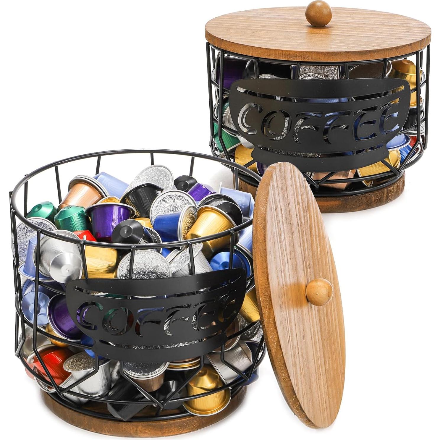 Juego de 2 Soportes para Cápsulas de Café Yarlung con Tapa