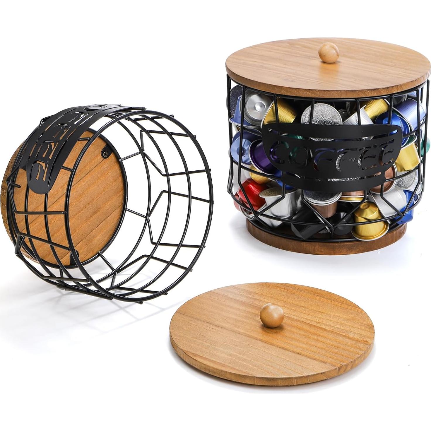 Juego de 2 Soportes para Cápsulas de Café Yarlung con Tapa