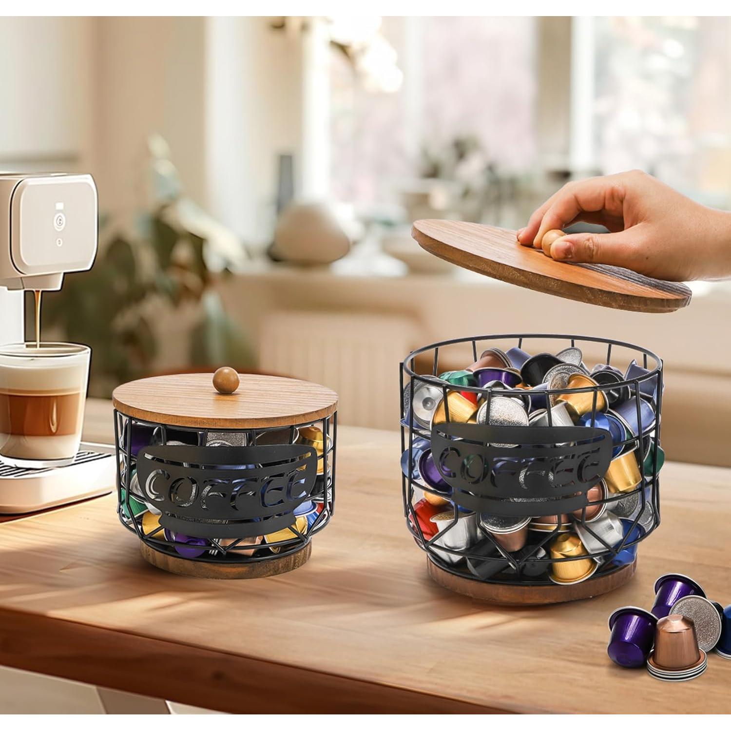 Juego de 2 Soportes para Cápsulas de Café Yarlung con Tapa