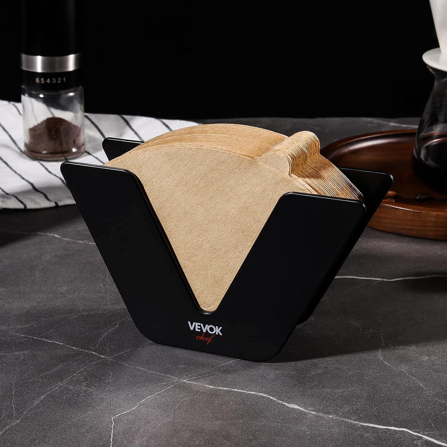 Soporte de Filtro de Café VEVOK CHEF con 100 Filtros de Papel