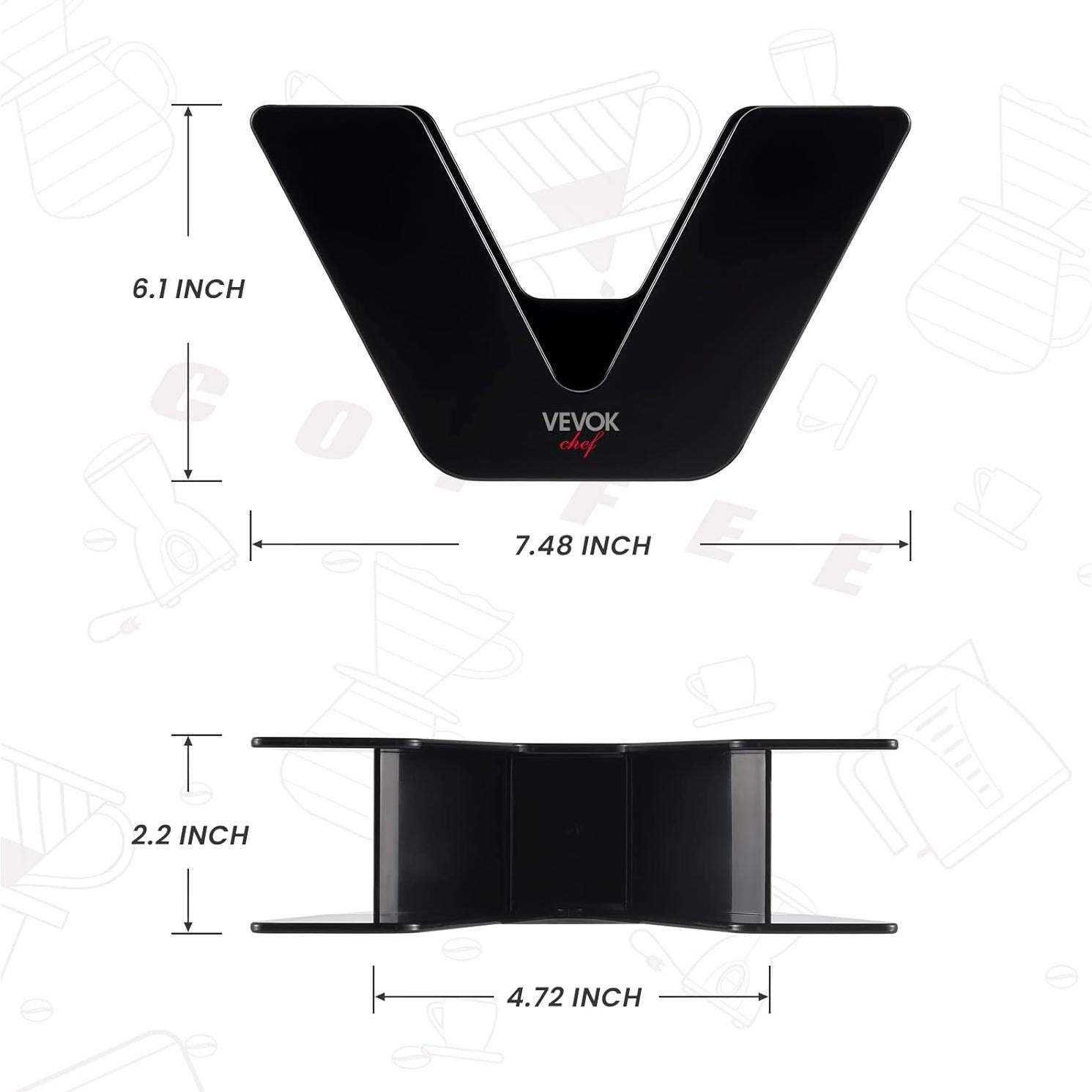 Soporte de Filtro de Café VEVOK CHEF con 100 Filtros de Papel