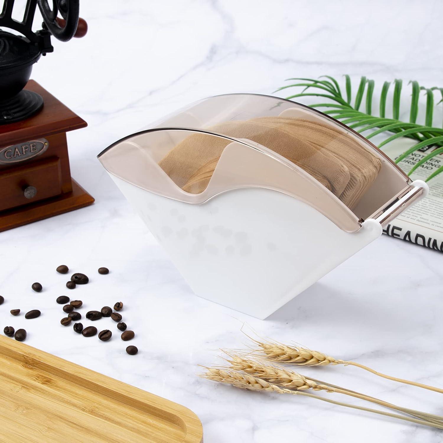 Soporte para Filtros de Café HOMEE, Capacidad 100 Pcs, Blanco