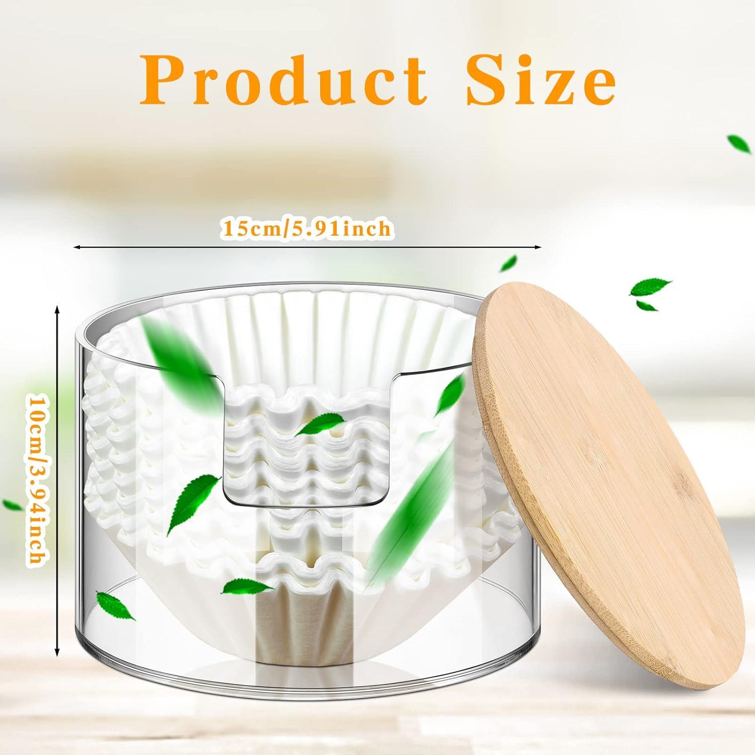 Soporte para Filtros de Café Qunclay Acrílico con Tapa de Bambú