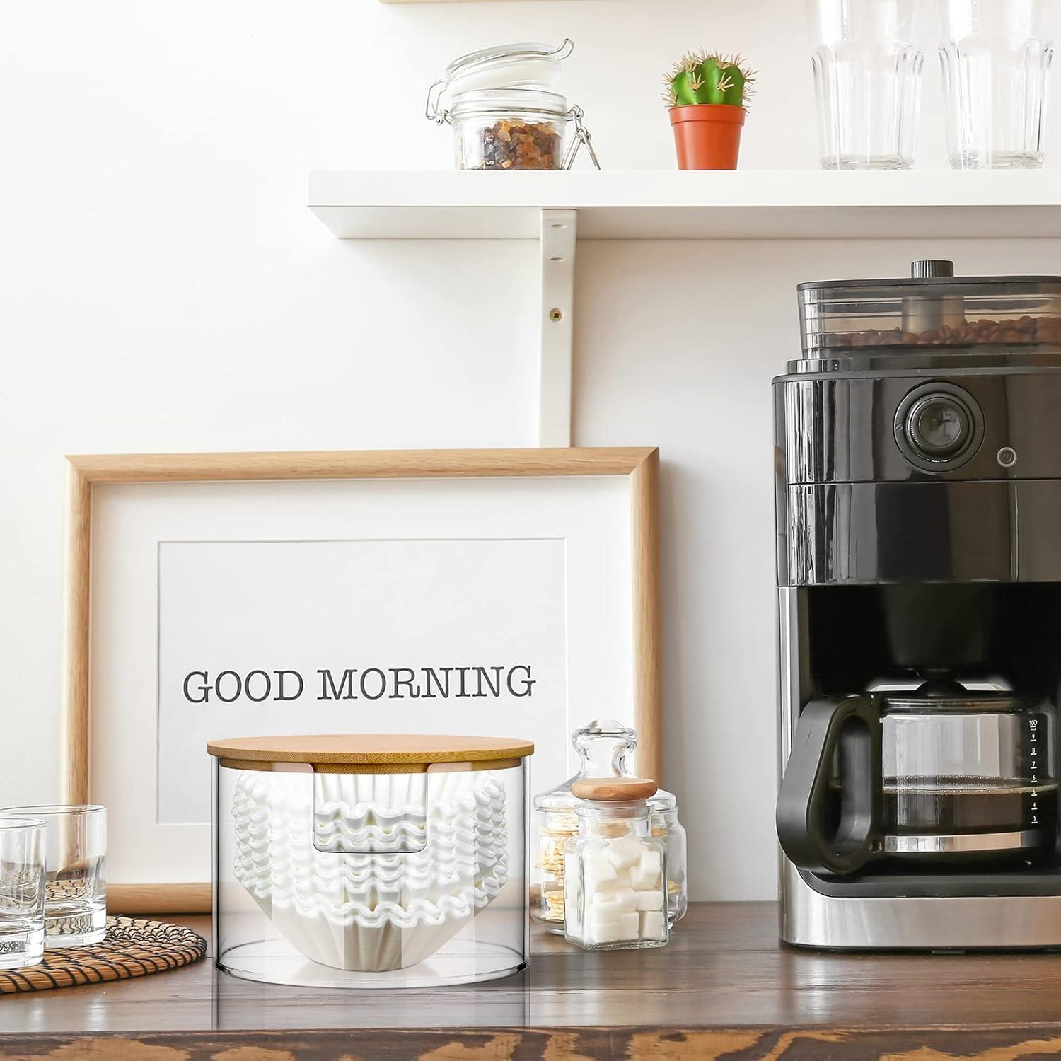 Soporte para Filtros de Café Qunclay Acrílico con Tapa de Bambú