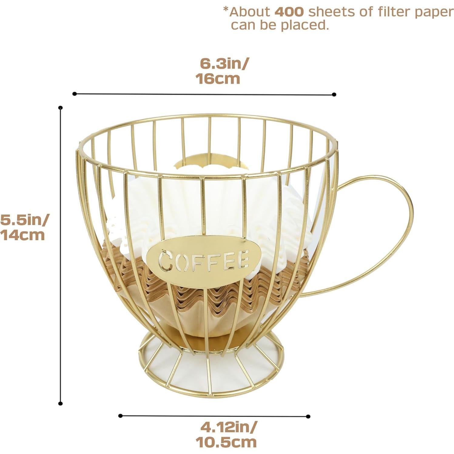 Cesta de Almacenamiento para Filtros de Café PUNNIO CFH-E1 Dorado