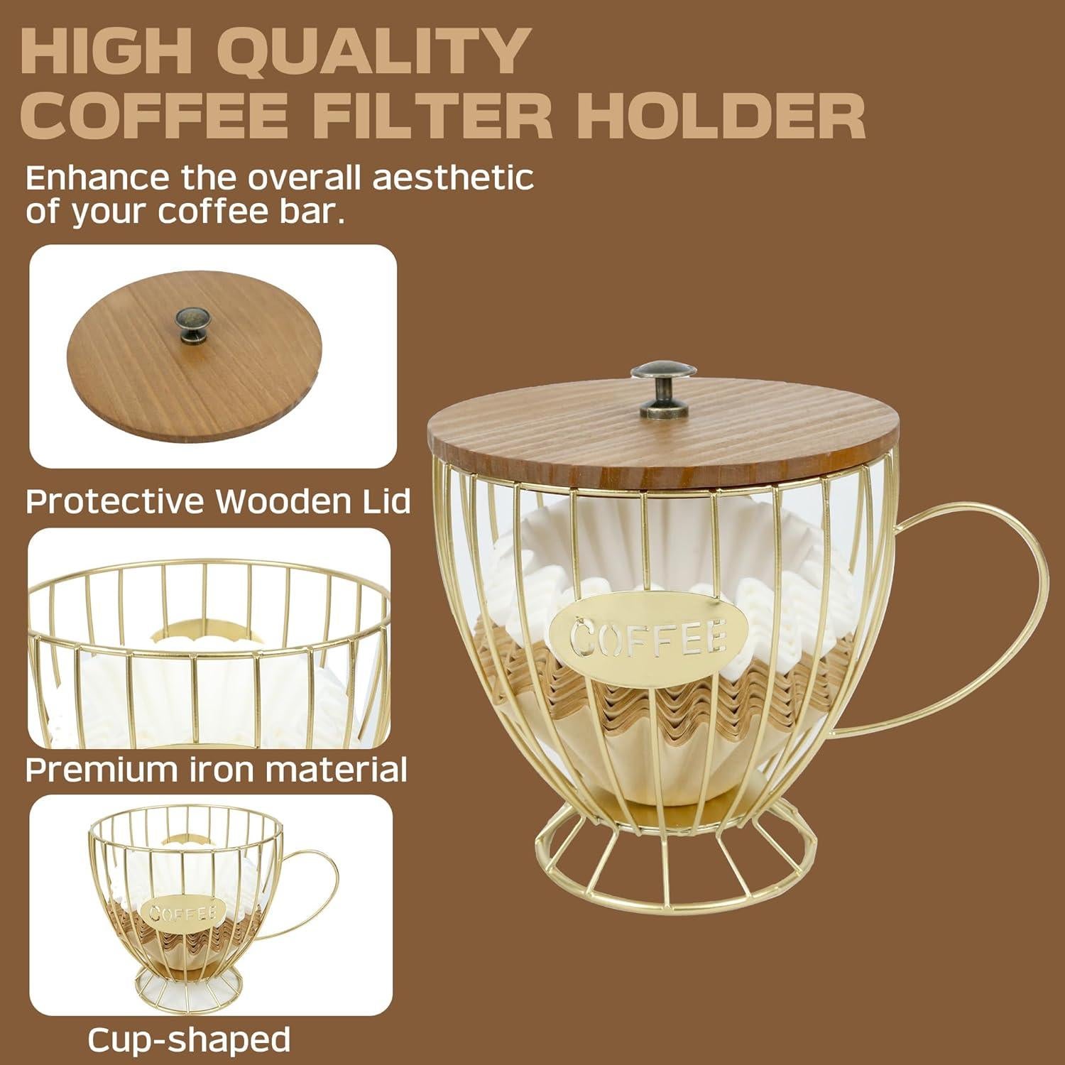 Cesta de Almacenamiento para Filtros de Café PUNNIO CFH-E1 Dorado