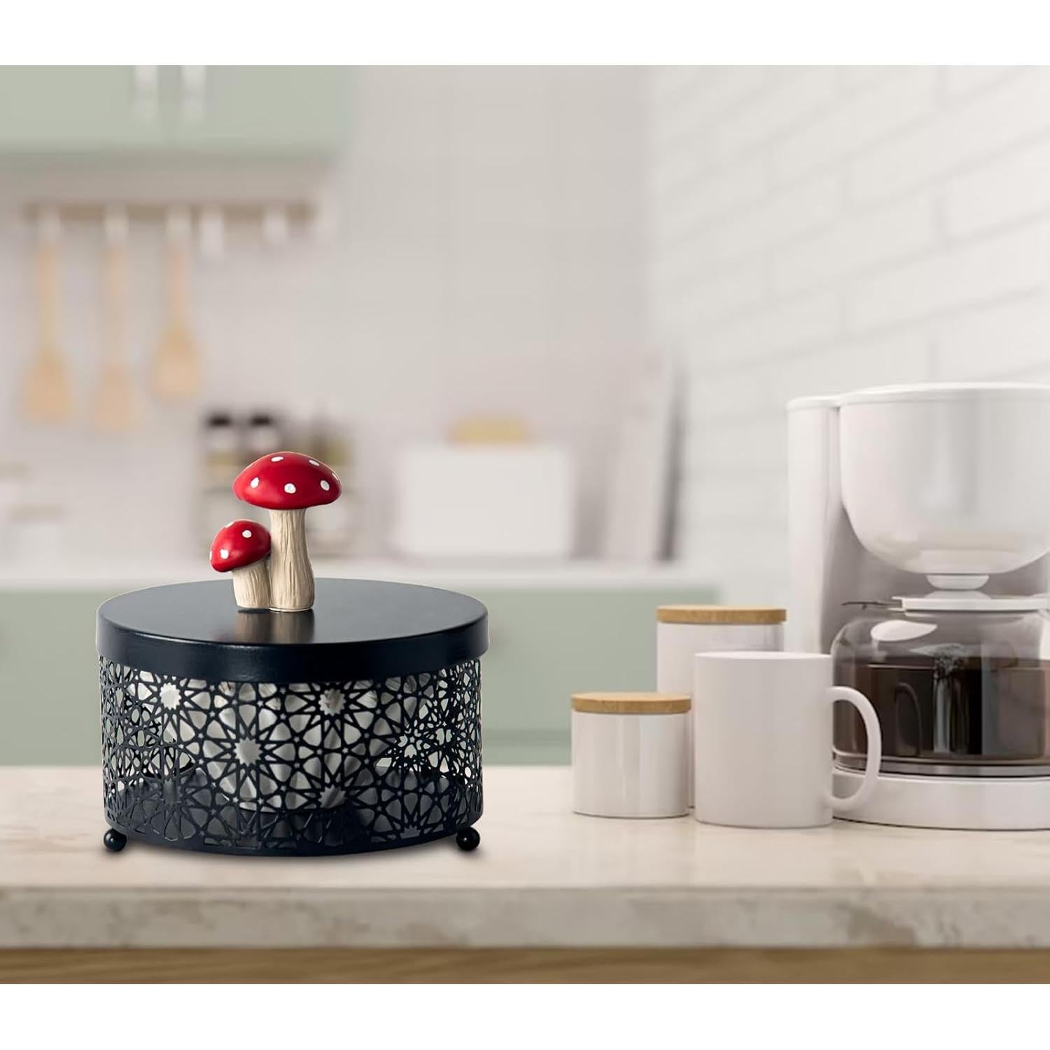 Soporte de Filtros de Café dgudgu - Acero Negro 16.7x17x12.5 cm