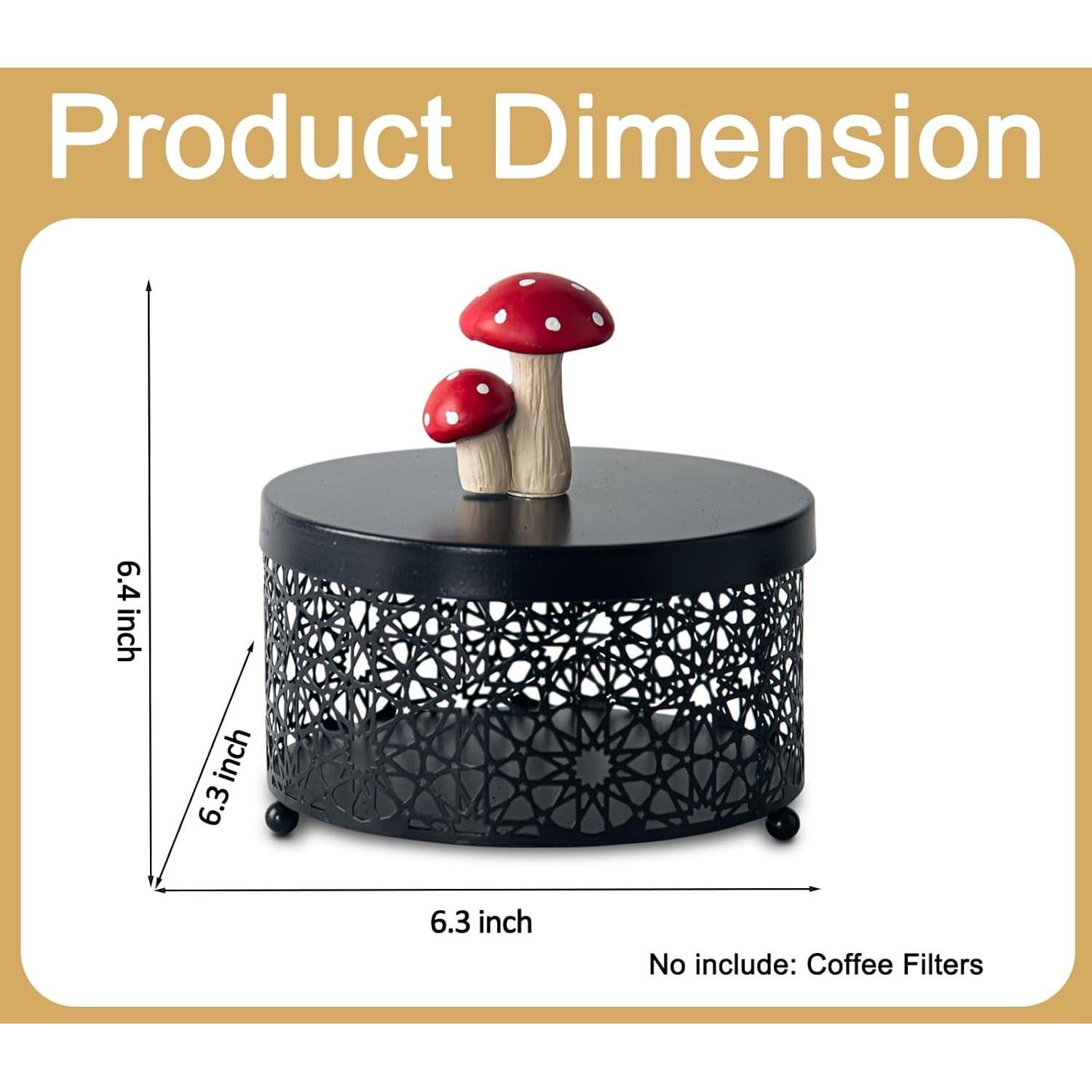 Soporte de Filtros de Café dgudgu - Acero Negro 16.7x17x12.5 cm