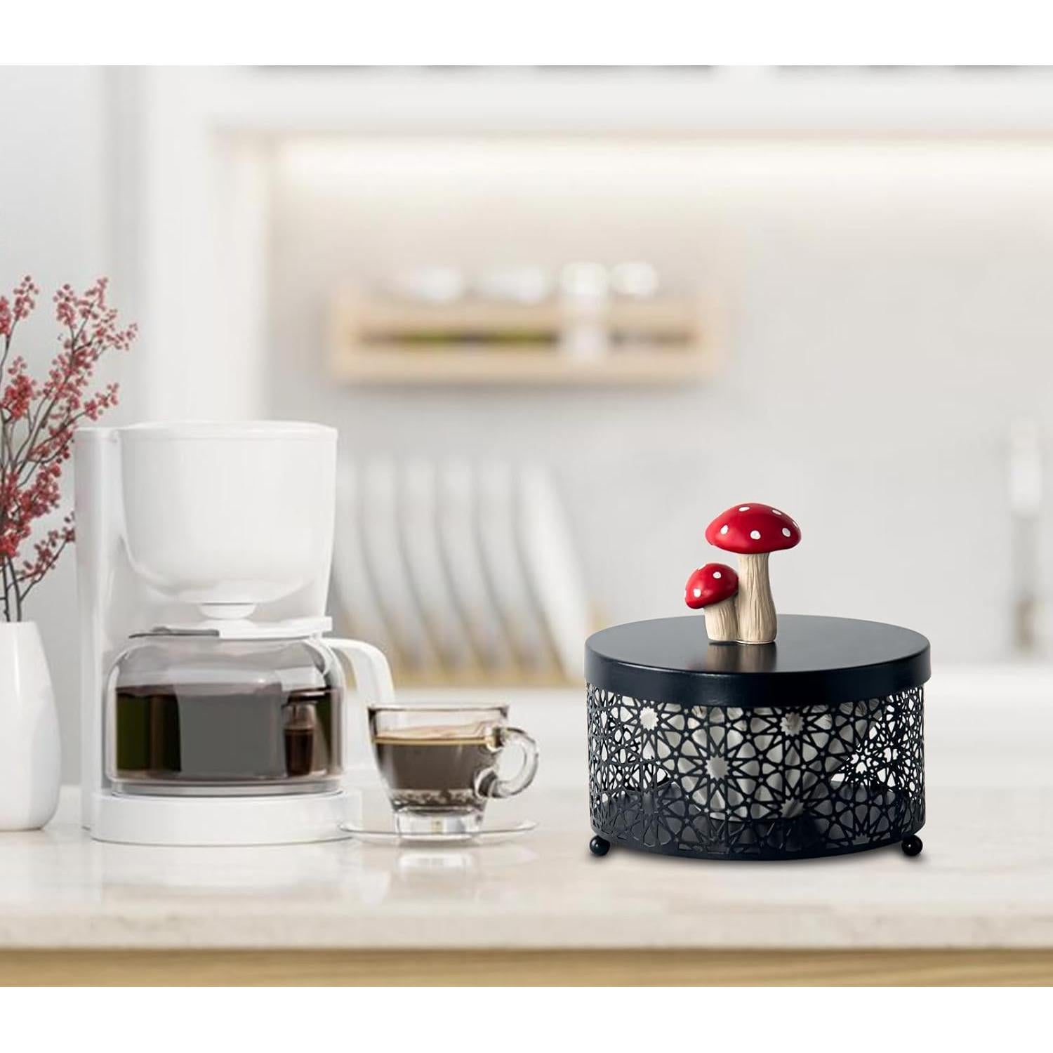 Soporte de Filtros de Café dgudgu - Acero Negro 16.7x17x12.5 cm