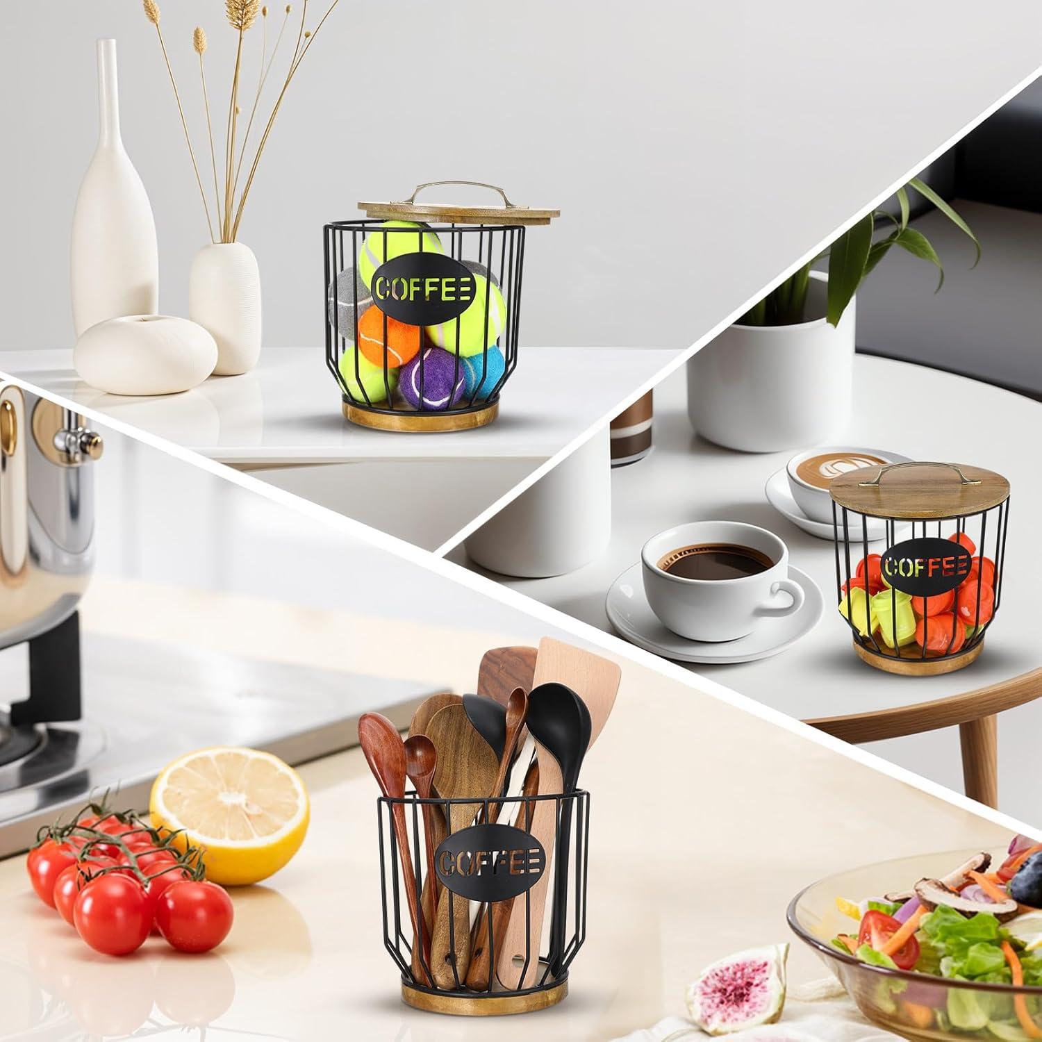 Soporte para Filtros de Café Yuanan con Tapa de Madera 16.5x18 cm