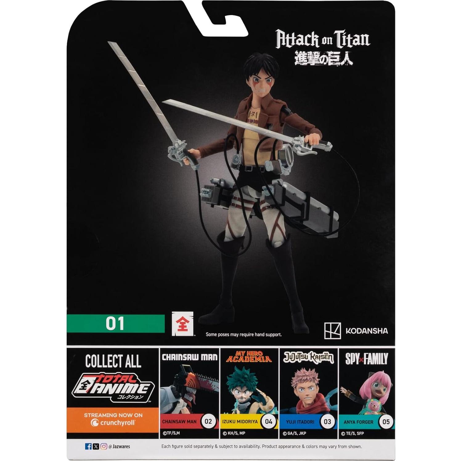 Figura Eren Jaeger Total Anime 16.5 cm con accesorios