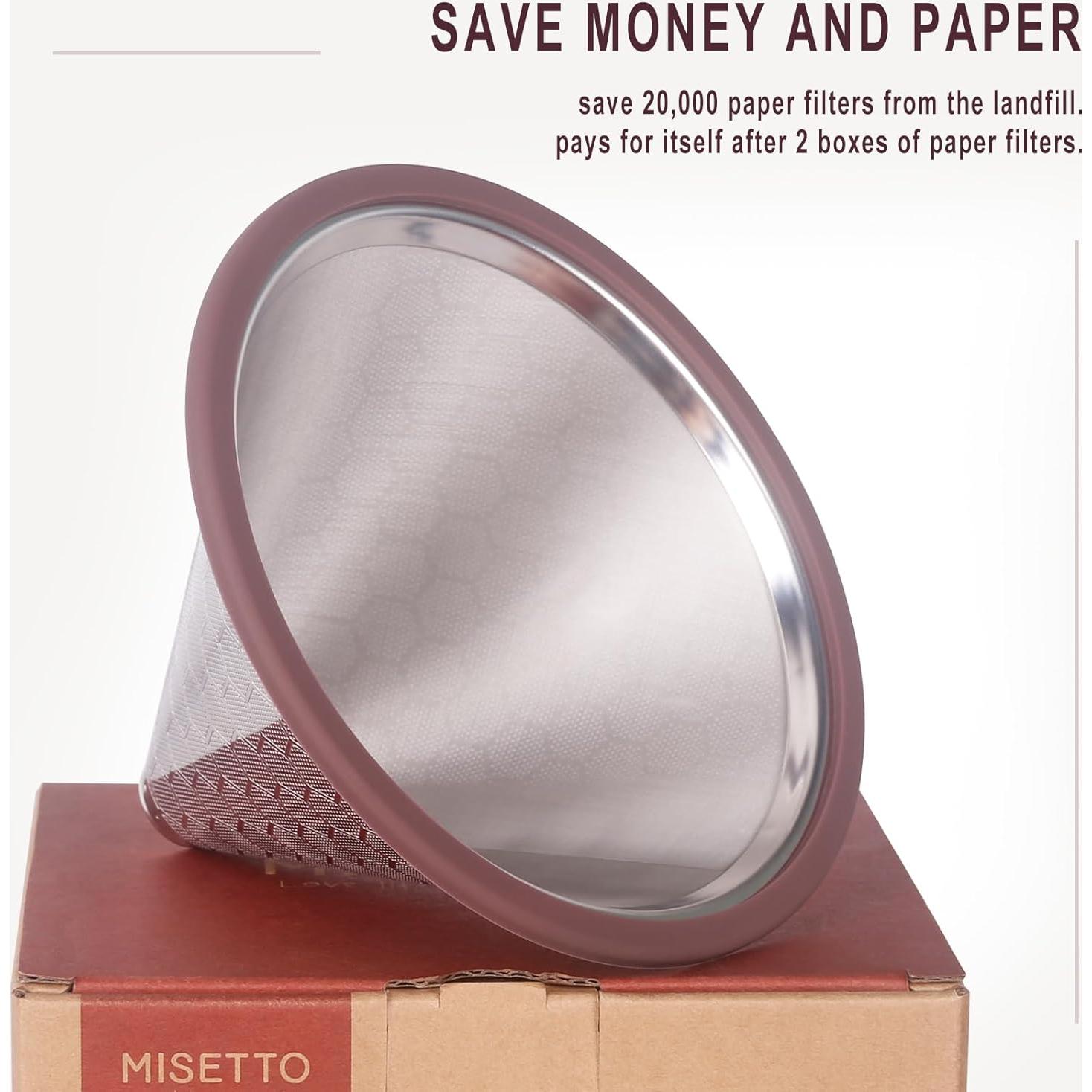 Filtro de Café Reutilizable MISETTO Acero Inoxidable Cono