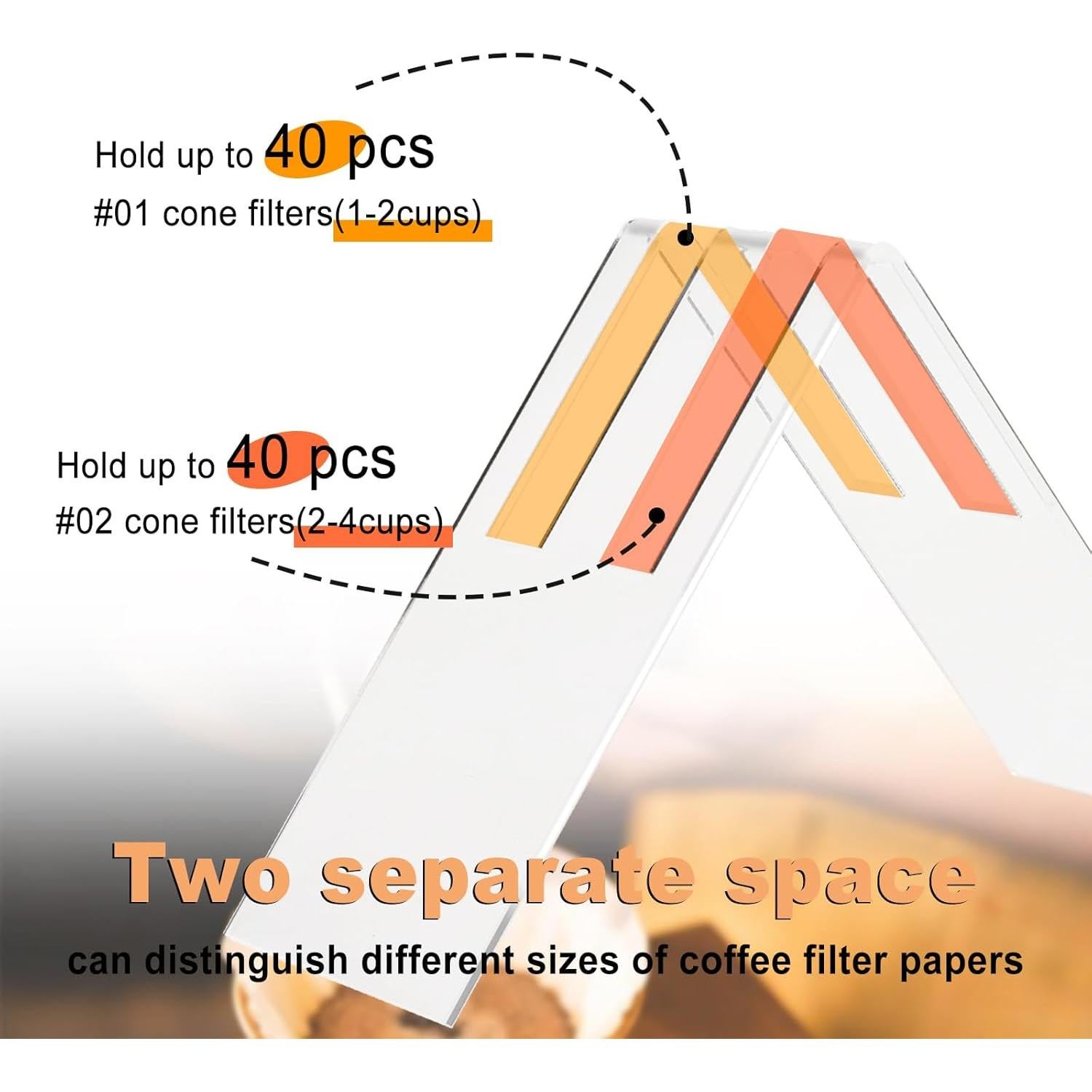 Soporte de Filtros de Café Acrílico HAPY SHOP 2 PCS #01 #02