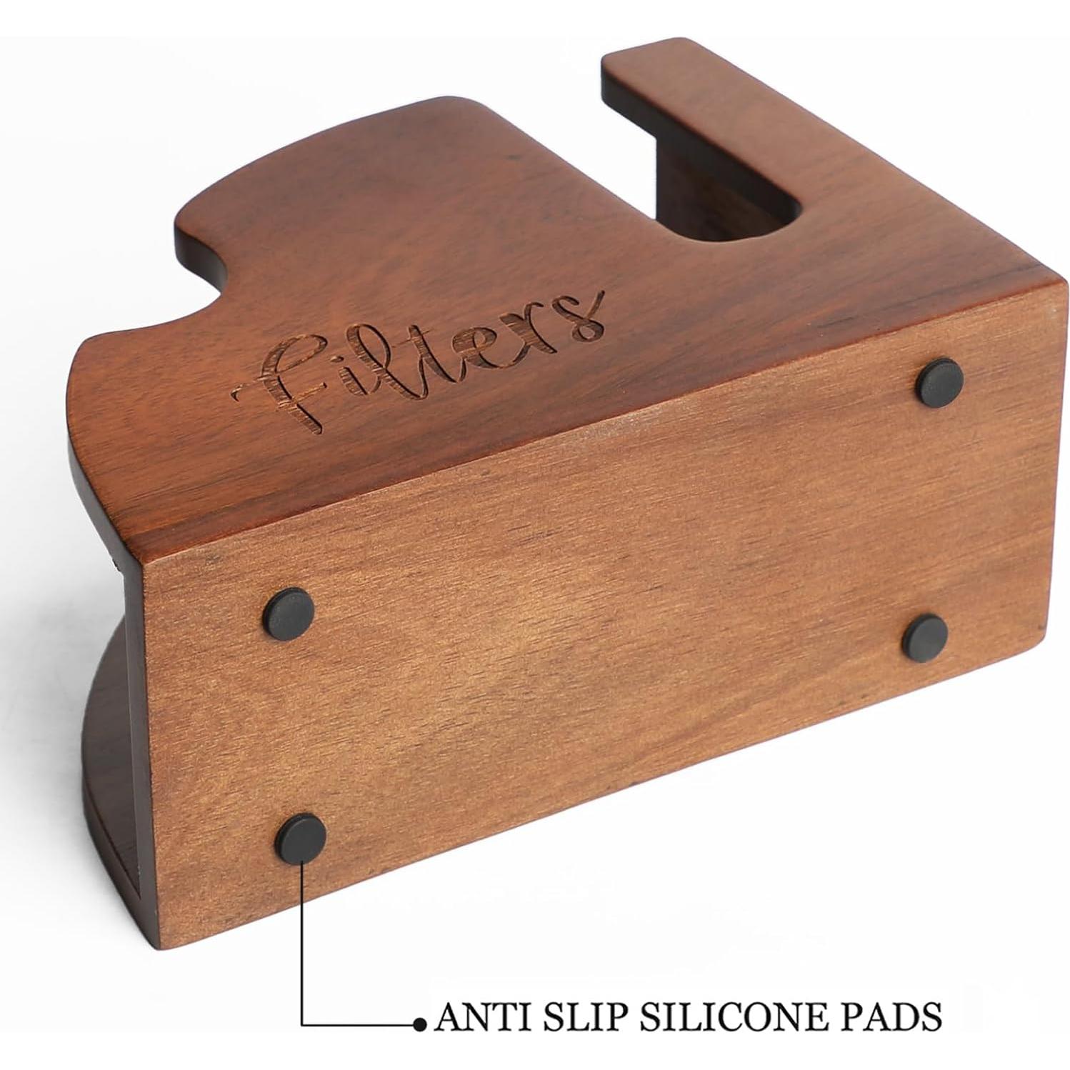 Soporte de Filtros de Café de Madera Acacia 2 en 1 para V60 y K-Cup