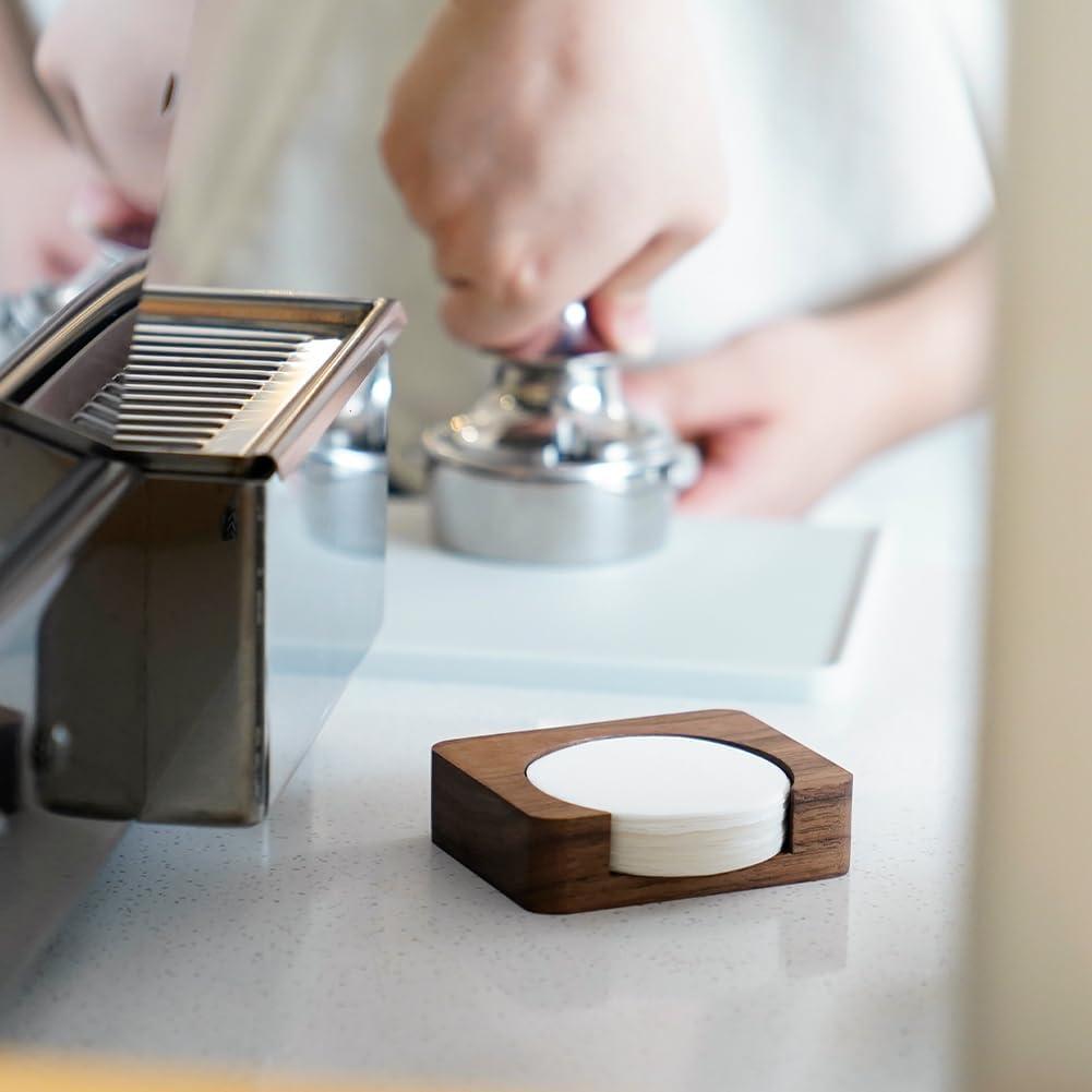 Soporte de Filtro de Café Watchget de Madera de Nogal 63mm
